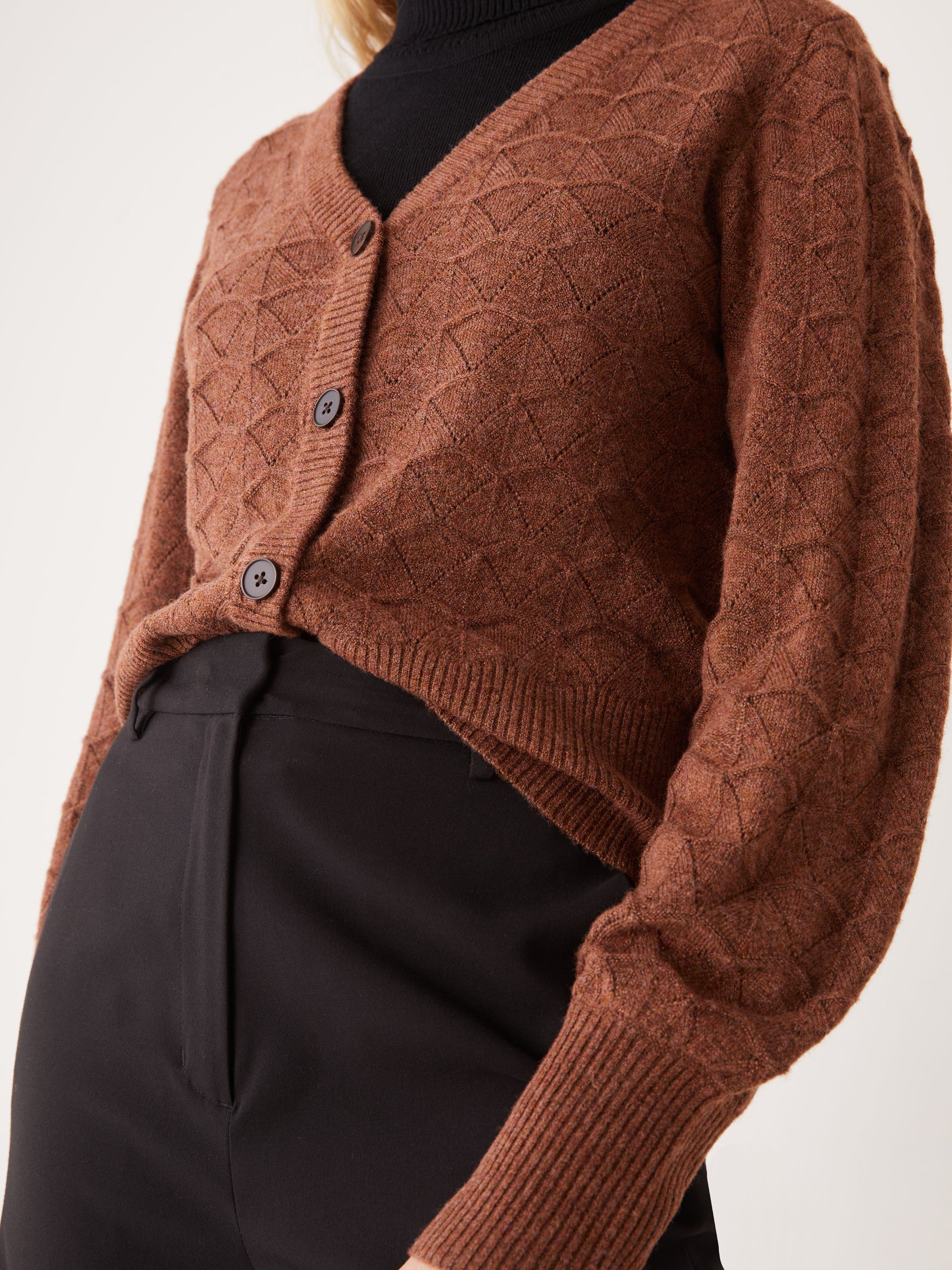 The Pointelle Cardigan in Brown sold by Frank & Oak product image thumbnail 2