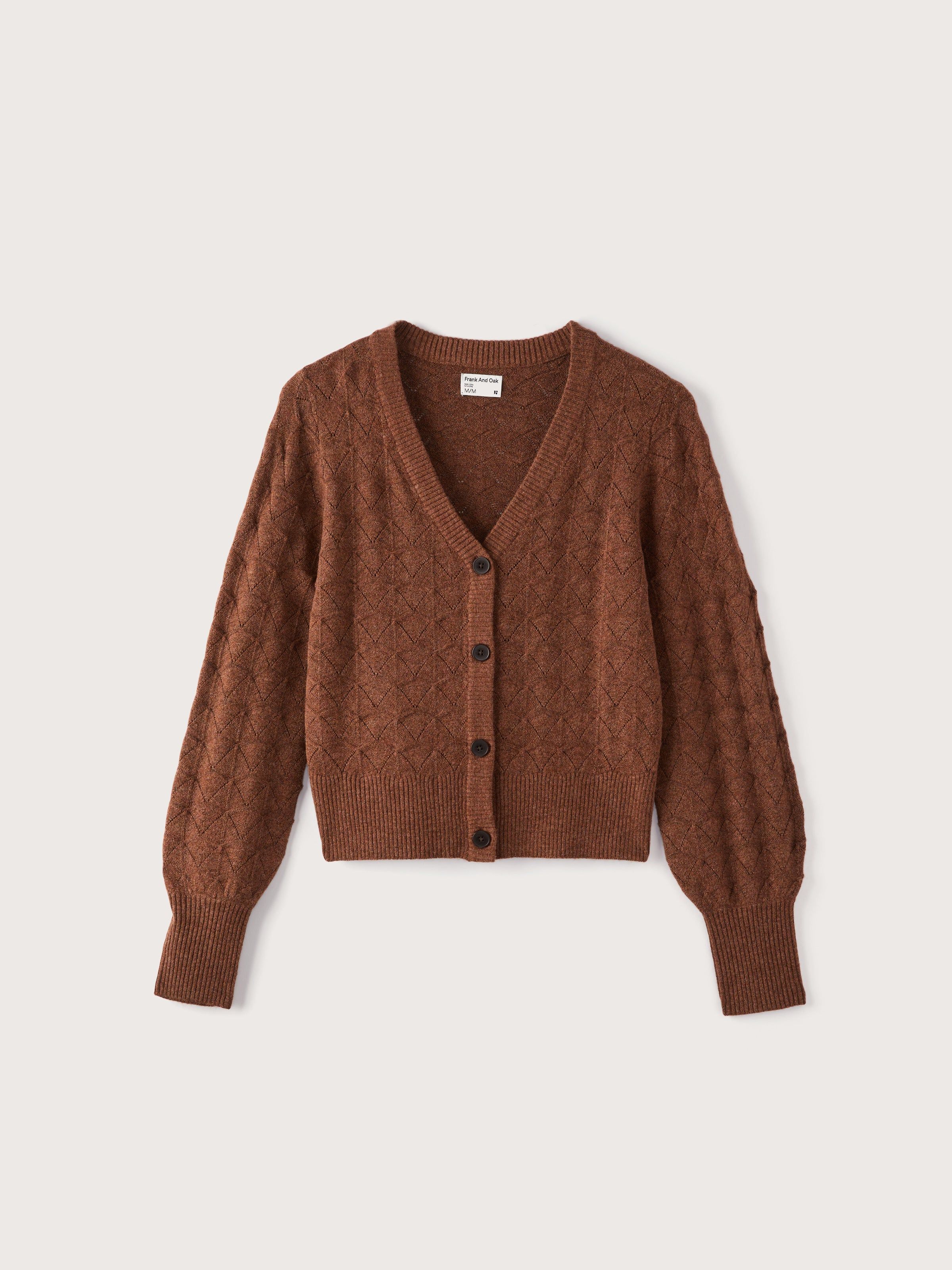 The Pointelle Cardigan in Brown sold by Frank & Oak product image thumbnail 5