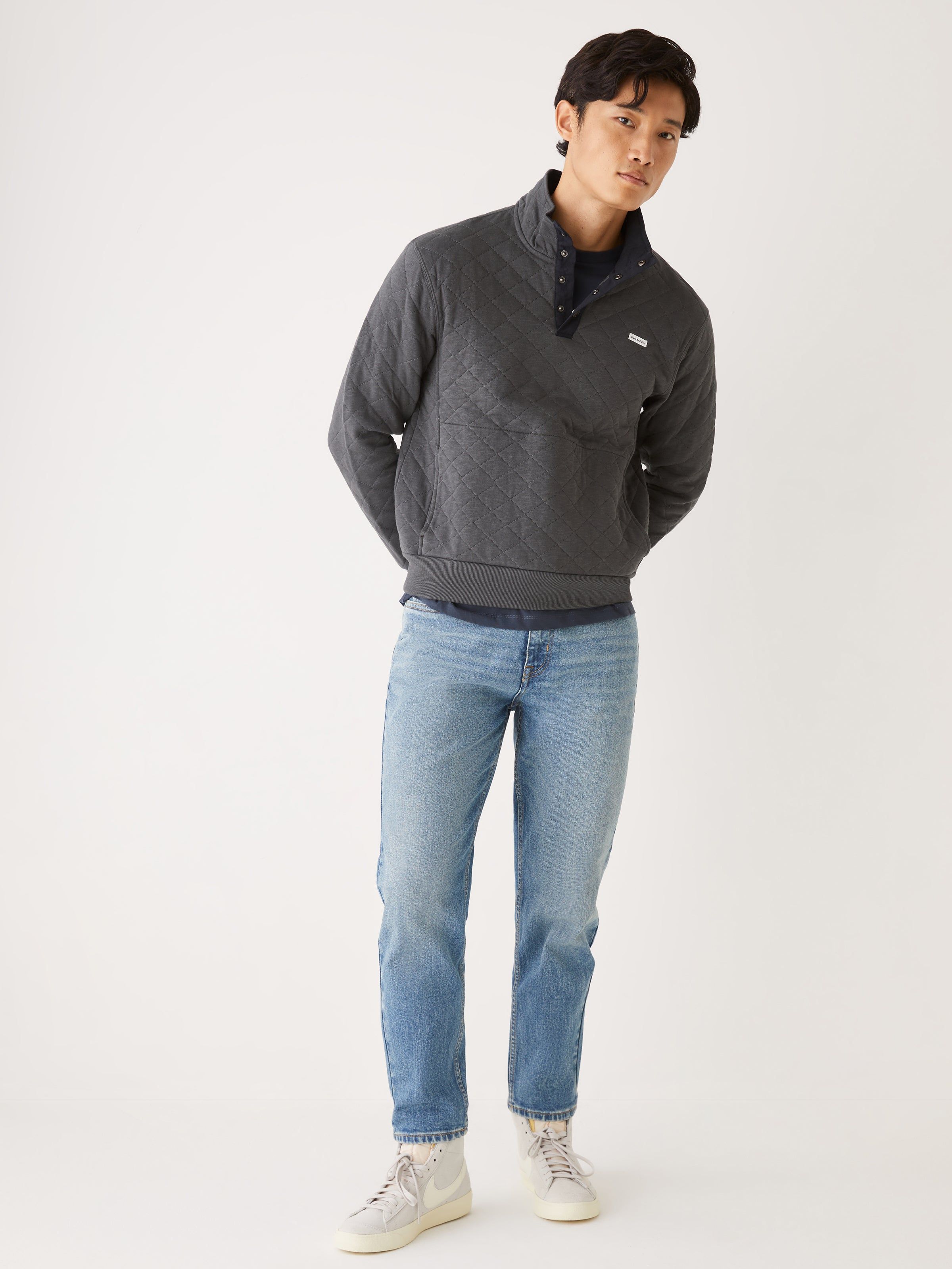 The Quilted Pullover in Dark Grey sold by Frank & Oak product image thumbnail 3