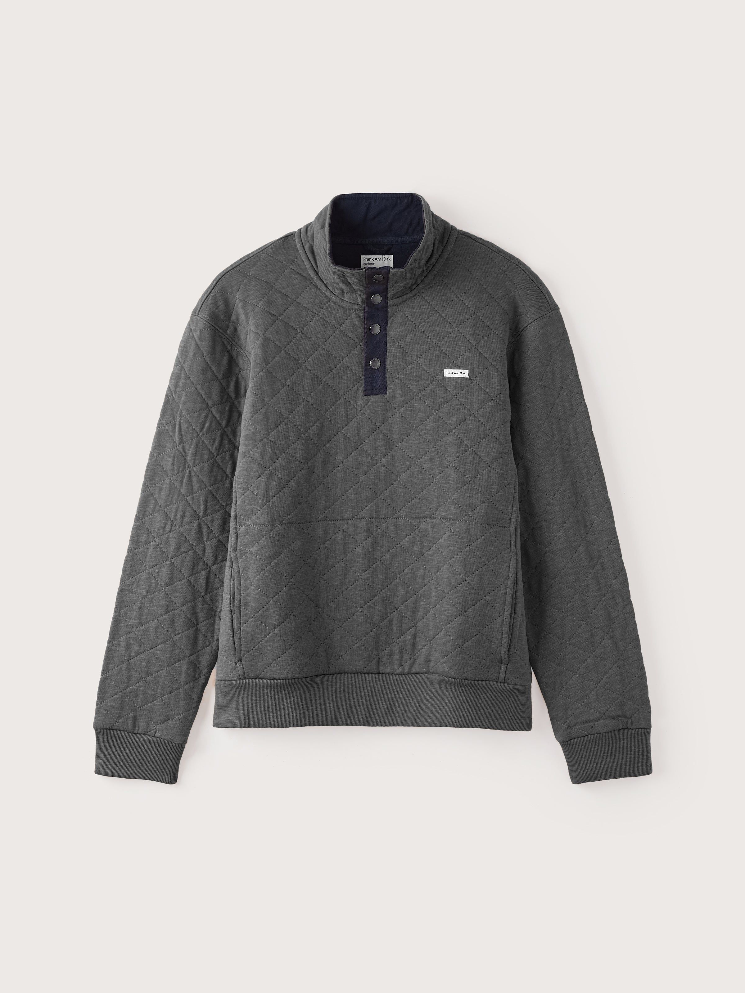 The Quilted Pullover in Dark Grey sold by Frank & Oak product image thumbnail 5