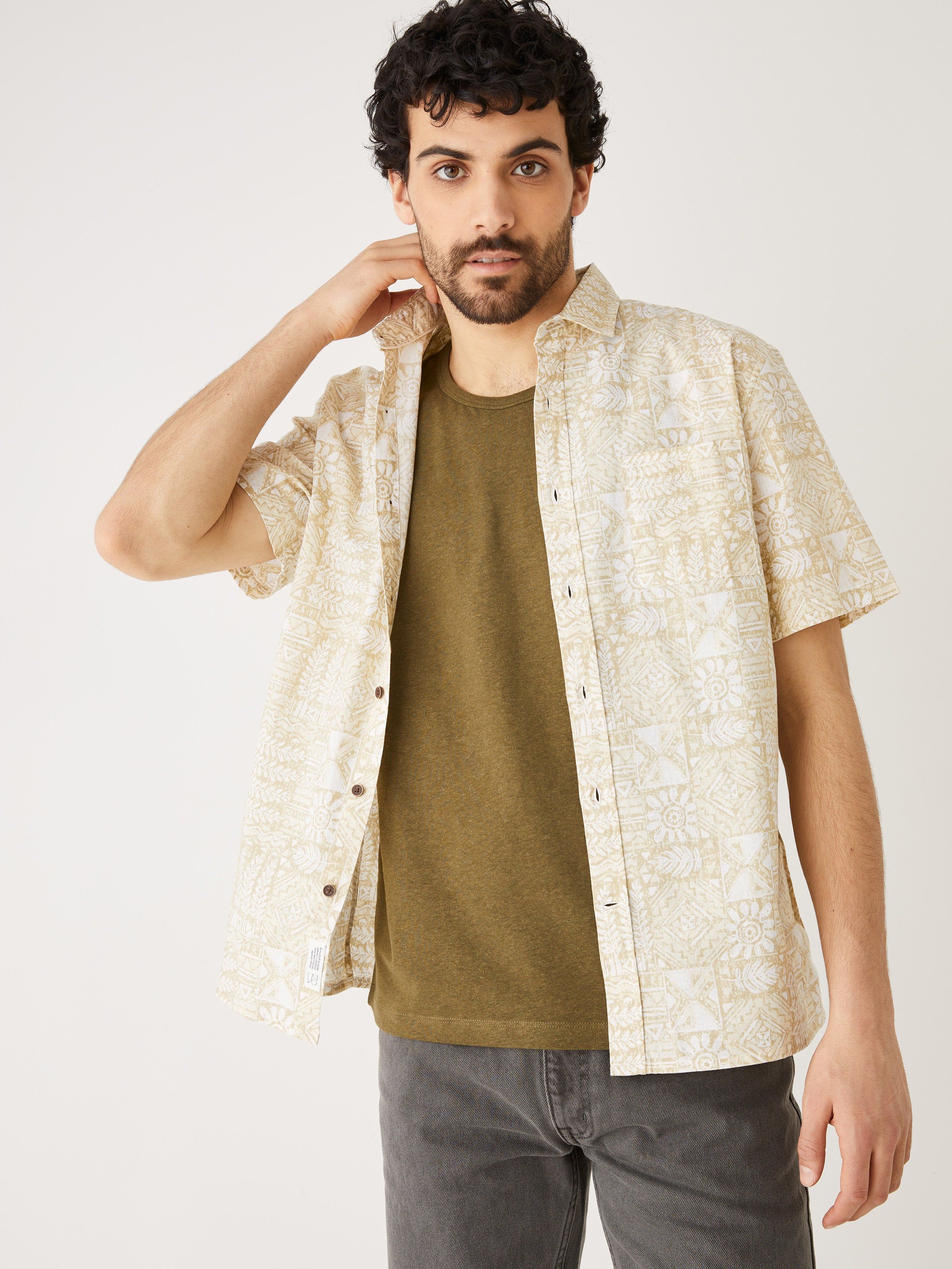 The Printed Hemp Shirt in Oyster Grey sold by Frank & Oak product image thumbnail 4
