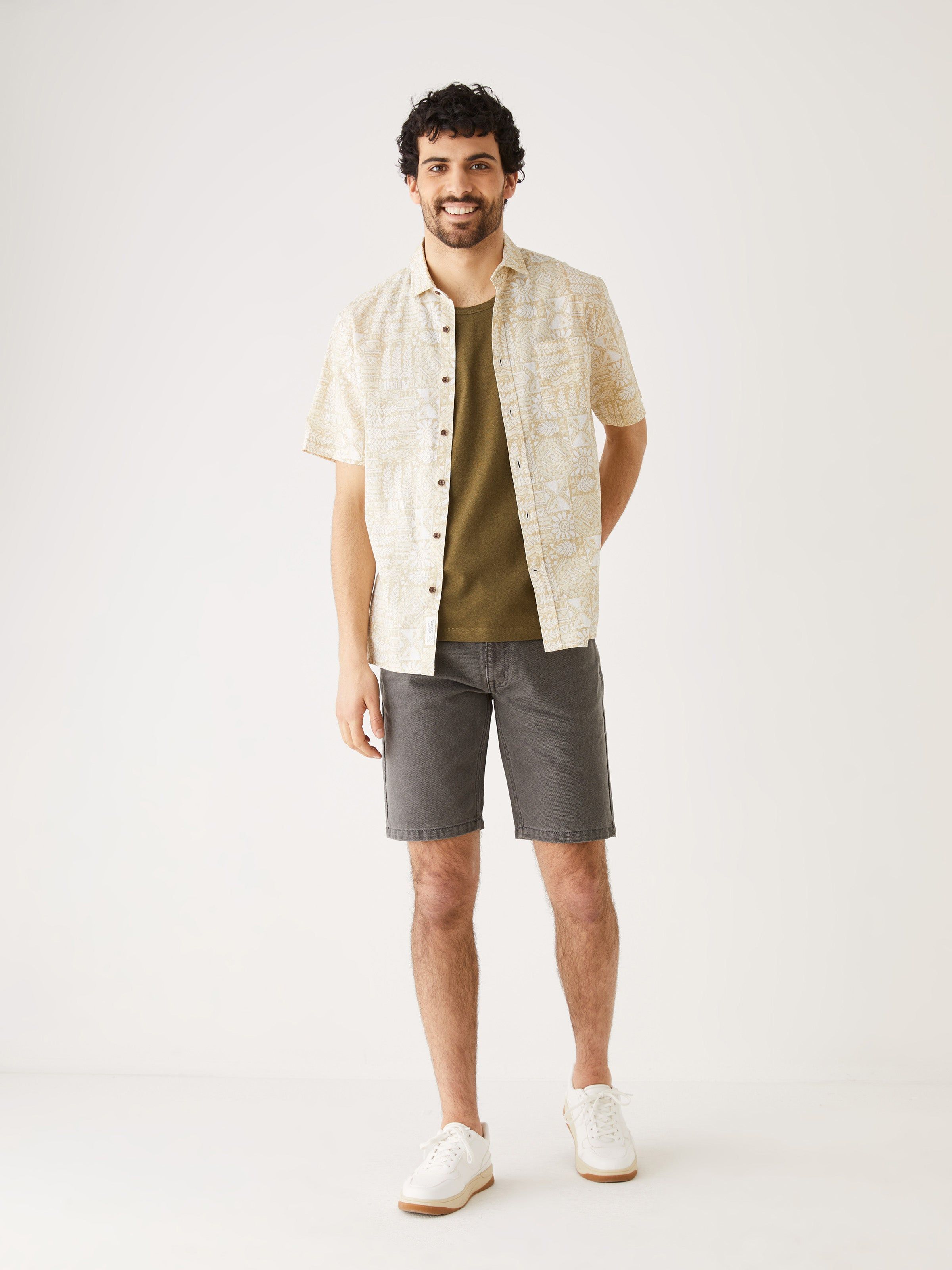 The Printed Hemp Shirt in Oyster Grey sold by Frank & Oak product image thumbnail 2