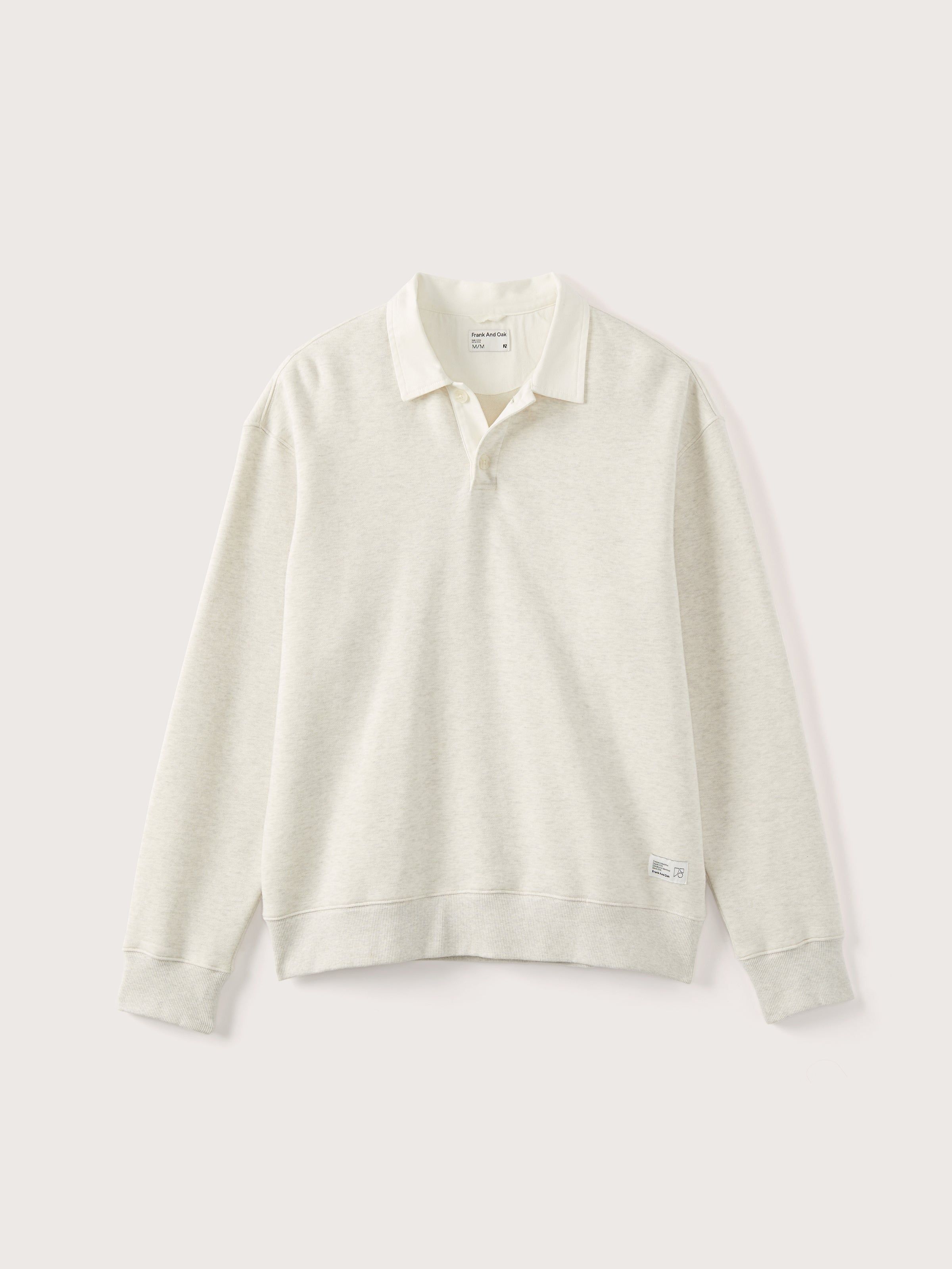 The Fleece Polo Sweatshirt in White sold by Frank & Oak product image thumbnail 2