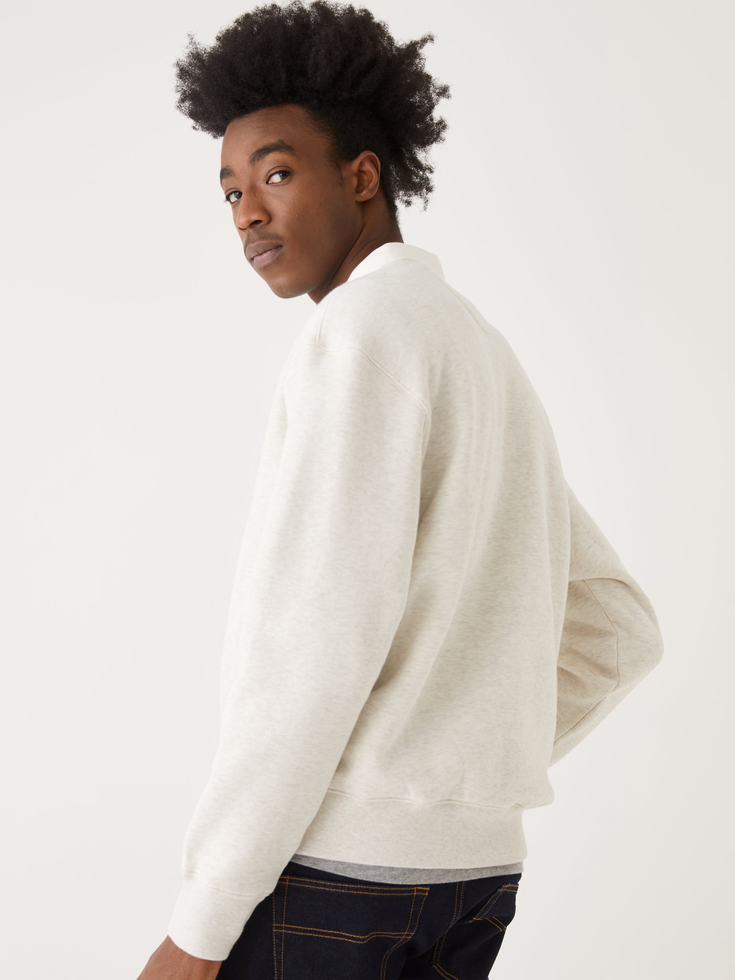 The Fleece Polo Sweatshirt in White sold by Frank & Oak product image thumbnail 5
