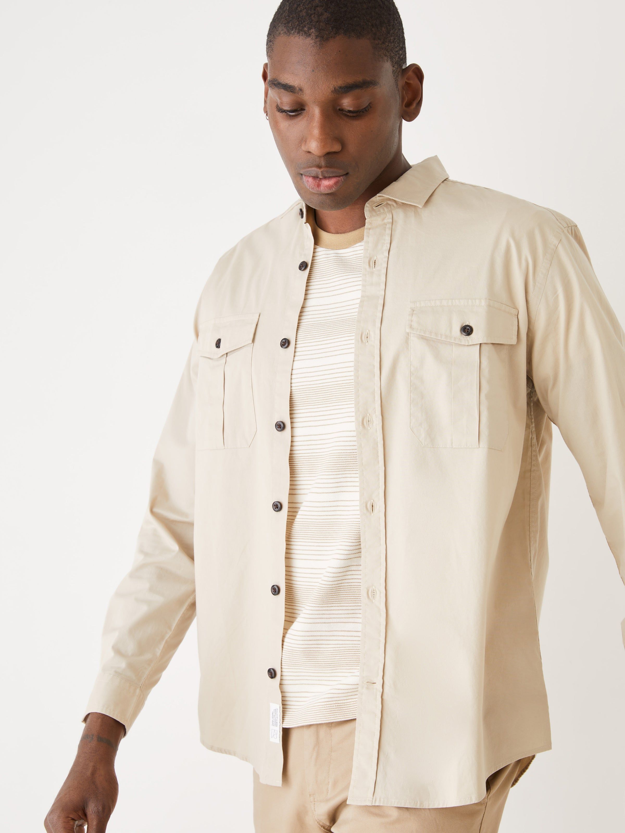 The Lightweight Overshirt in Feather Grey sold by Frank & Oak product image thumbnail 6