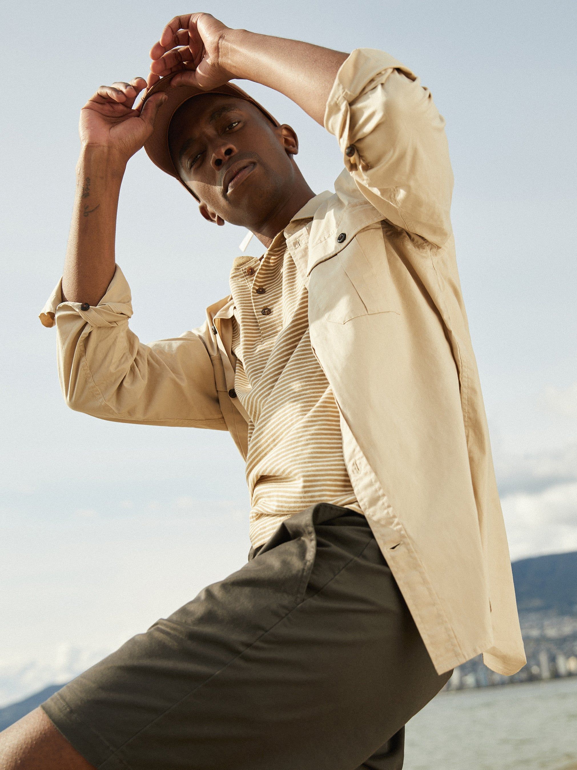 The Lightweight Overshirt in Feather Grey sold by Frank & Oak