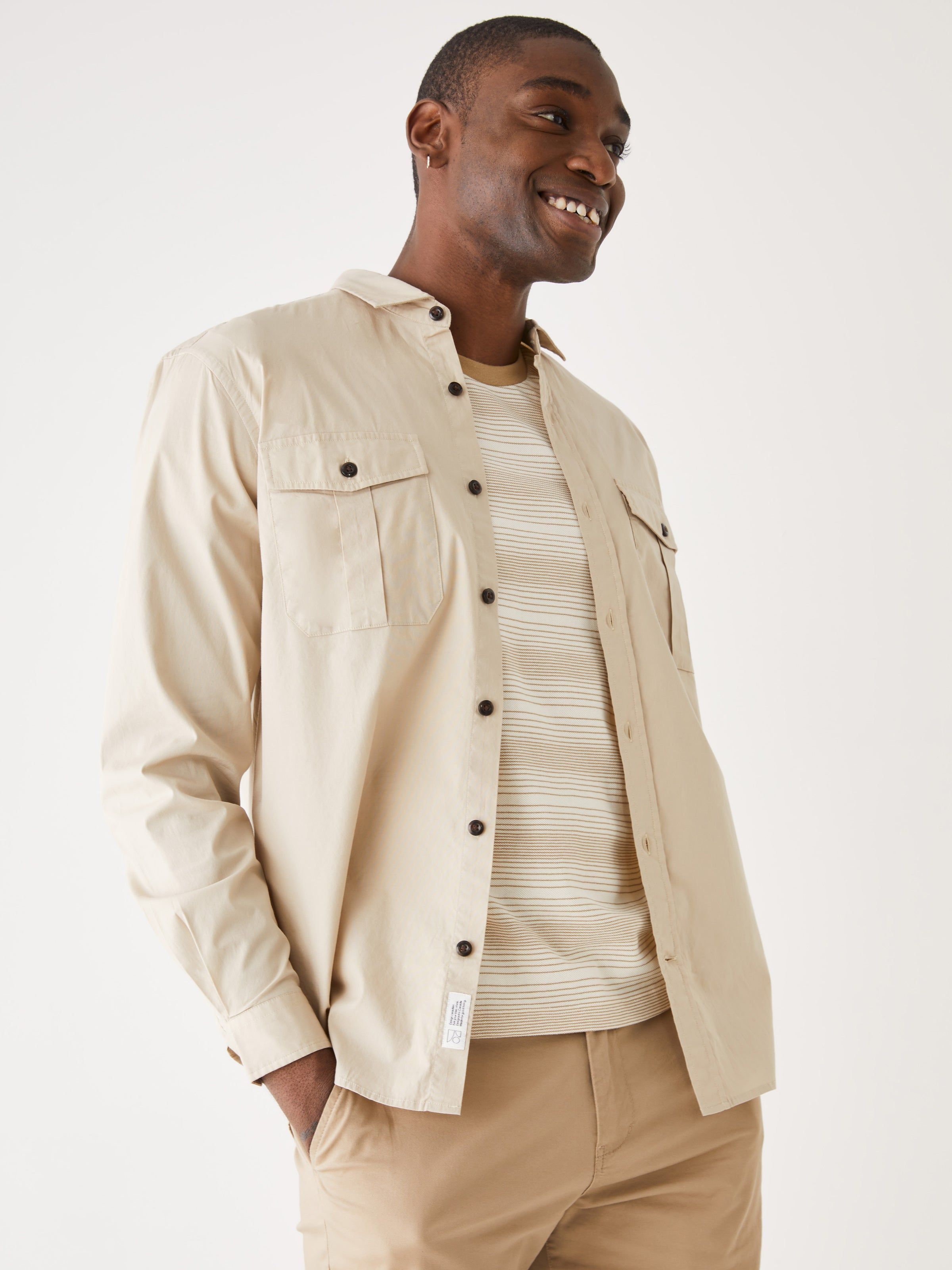 The Lightweight Overshirt in Feather Grey sold by Frank & Oak product image thumbnail 4