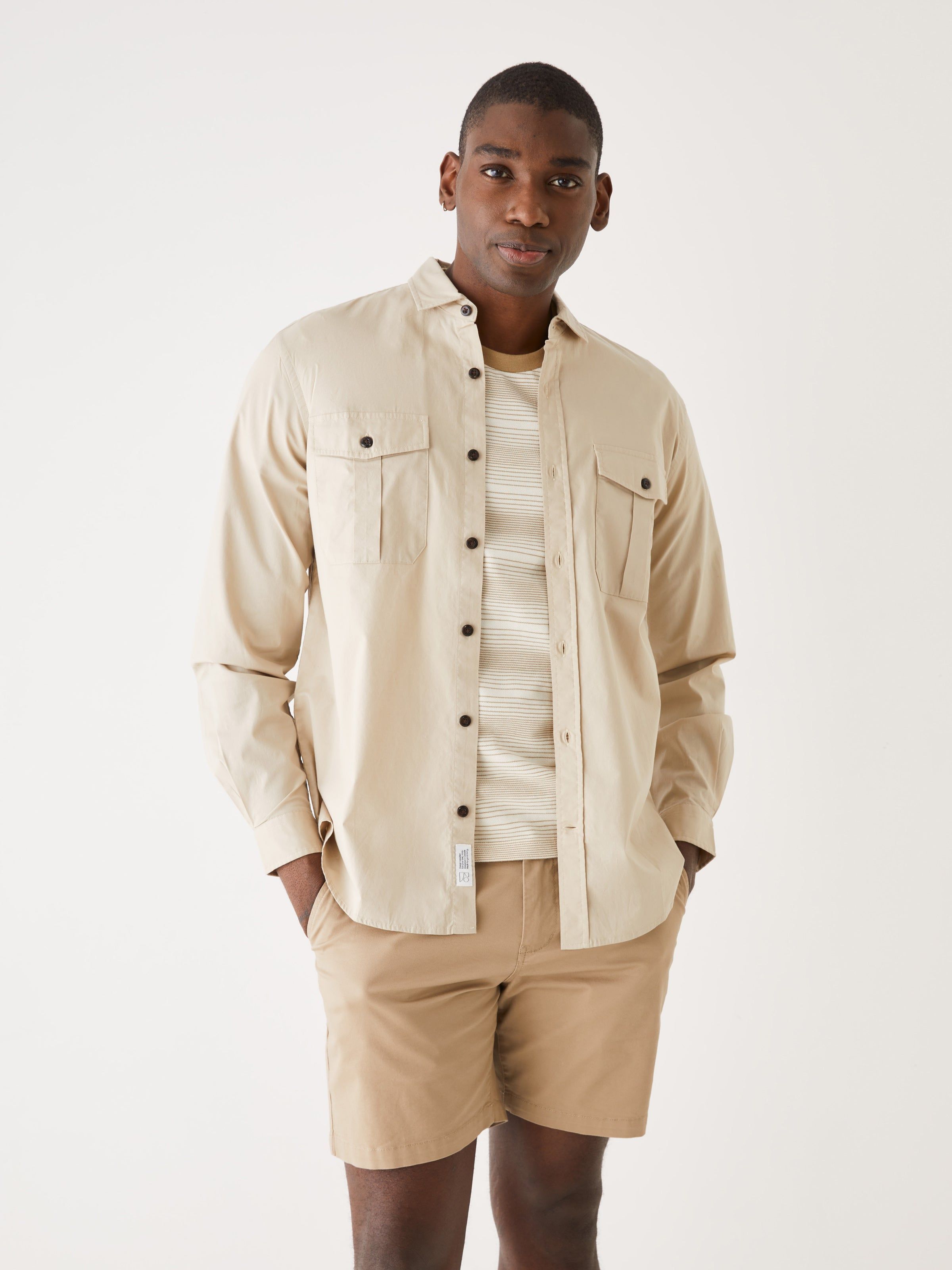 The Lightweight Overshirt in Feather Grey sold by Frank & Oak product image thumbnail 3