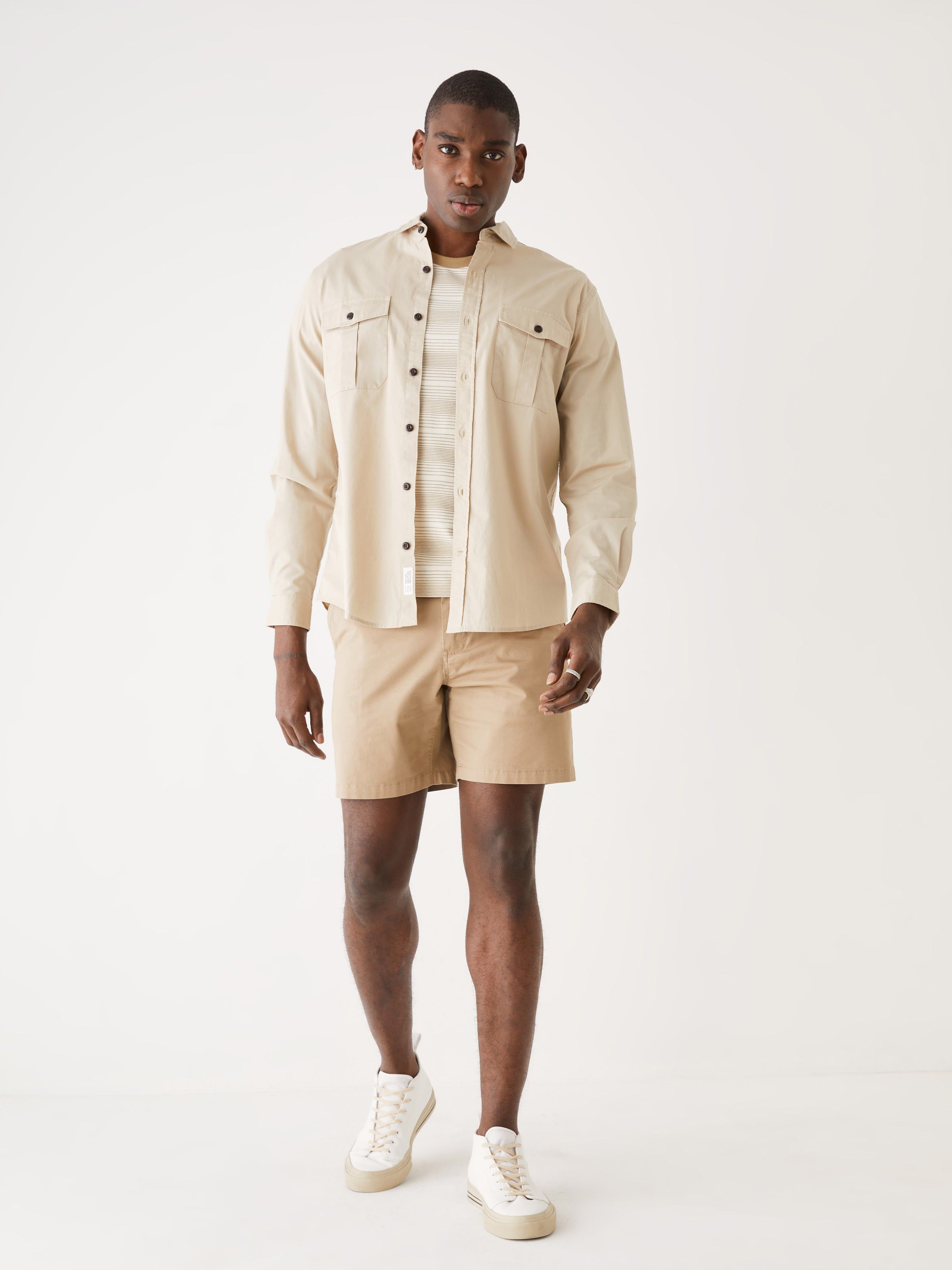 The Lightweight Overshirt in Feather Grey sold by Frank & Oak product image thumbnail 2