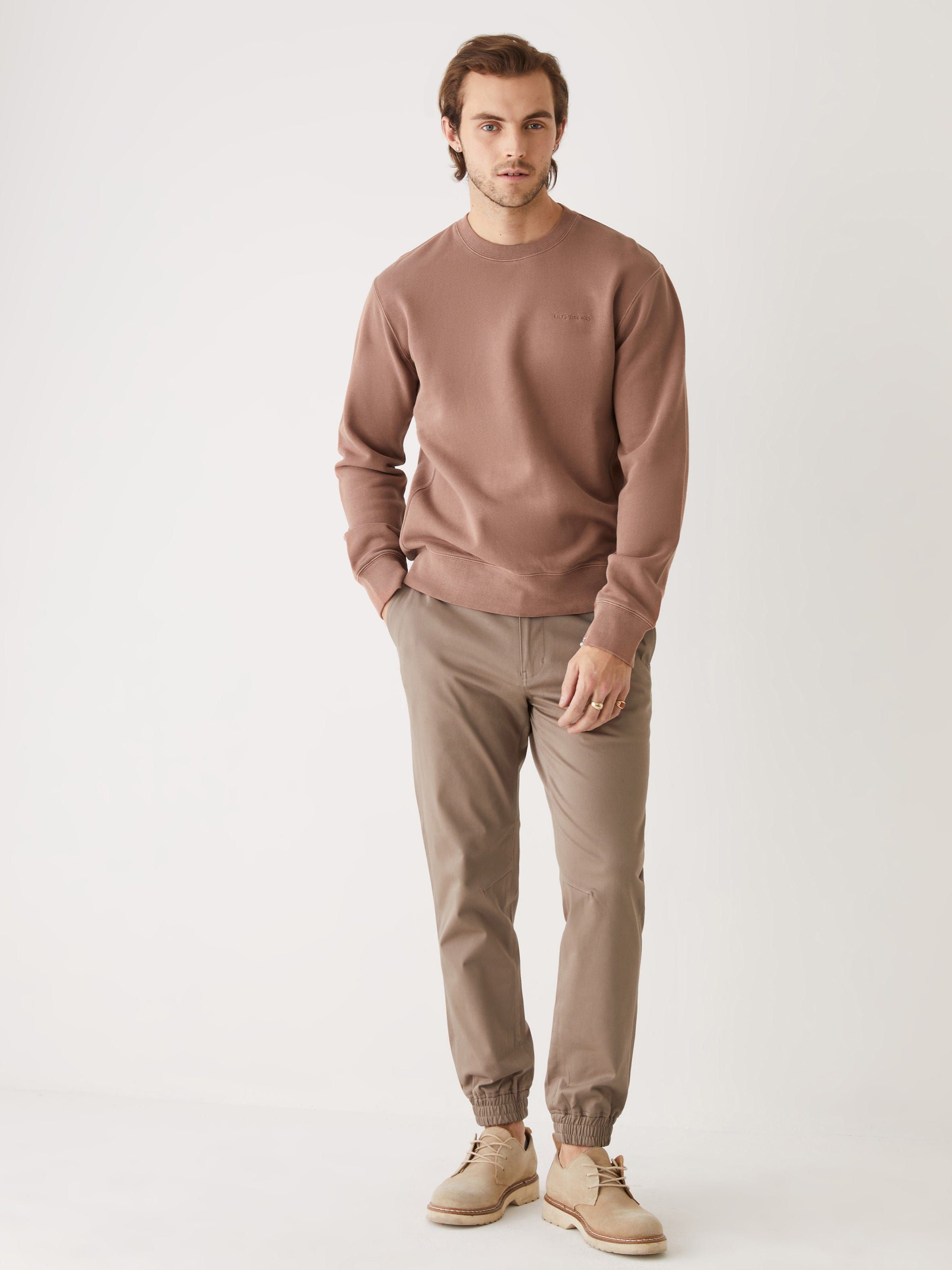 The ‘76 Organic Cotton Sweatshirt in Cognac sold by Frank & Oak