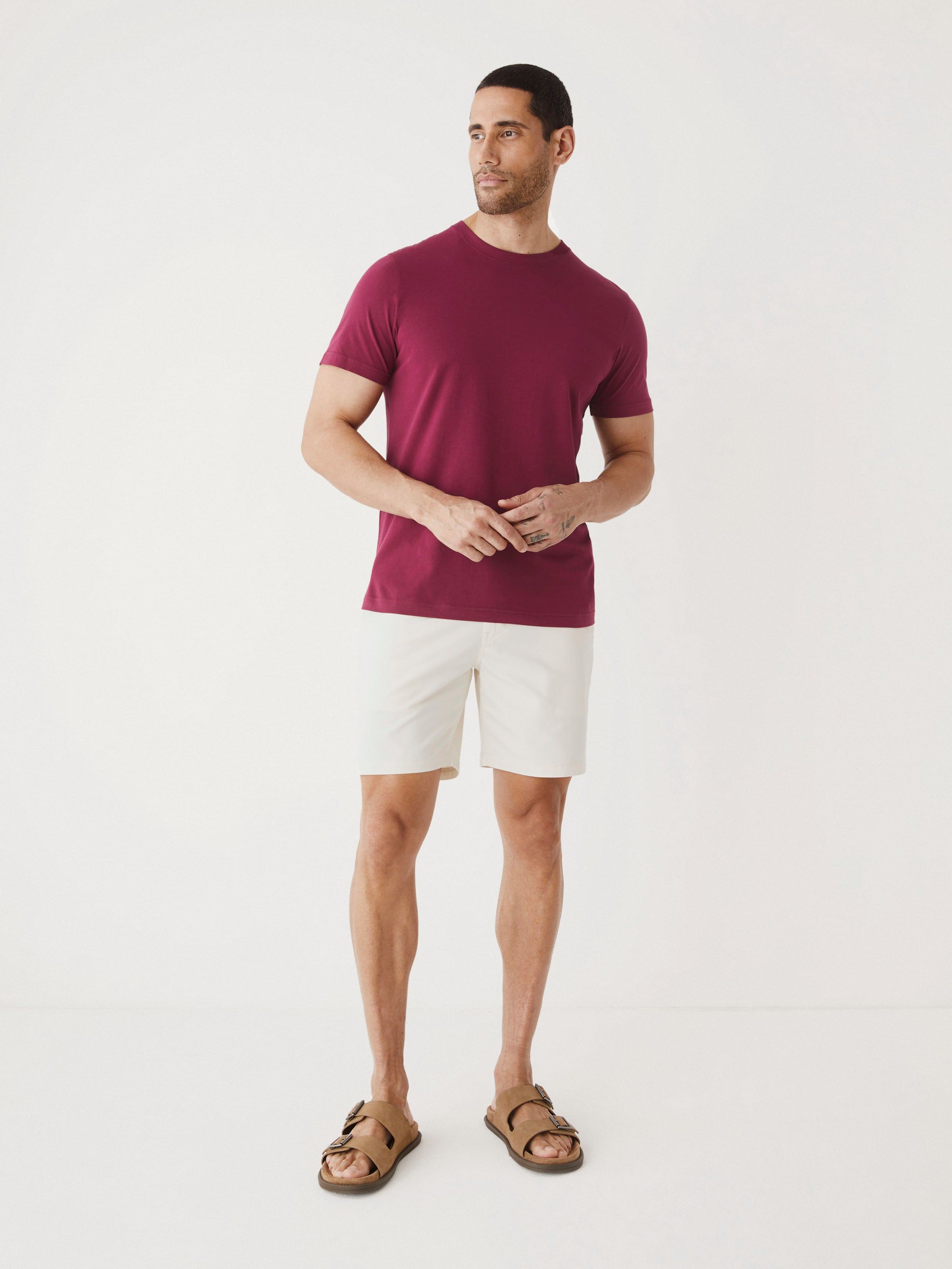 The Slim Fit Essential T-Shirt in Cherry sold by Frank & Oak product image thumbnail 2