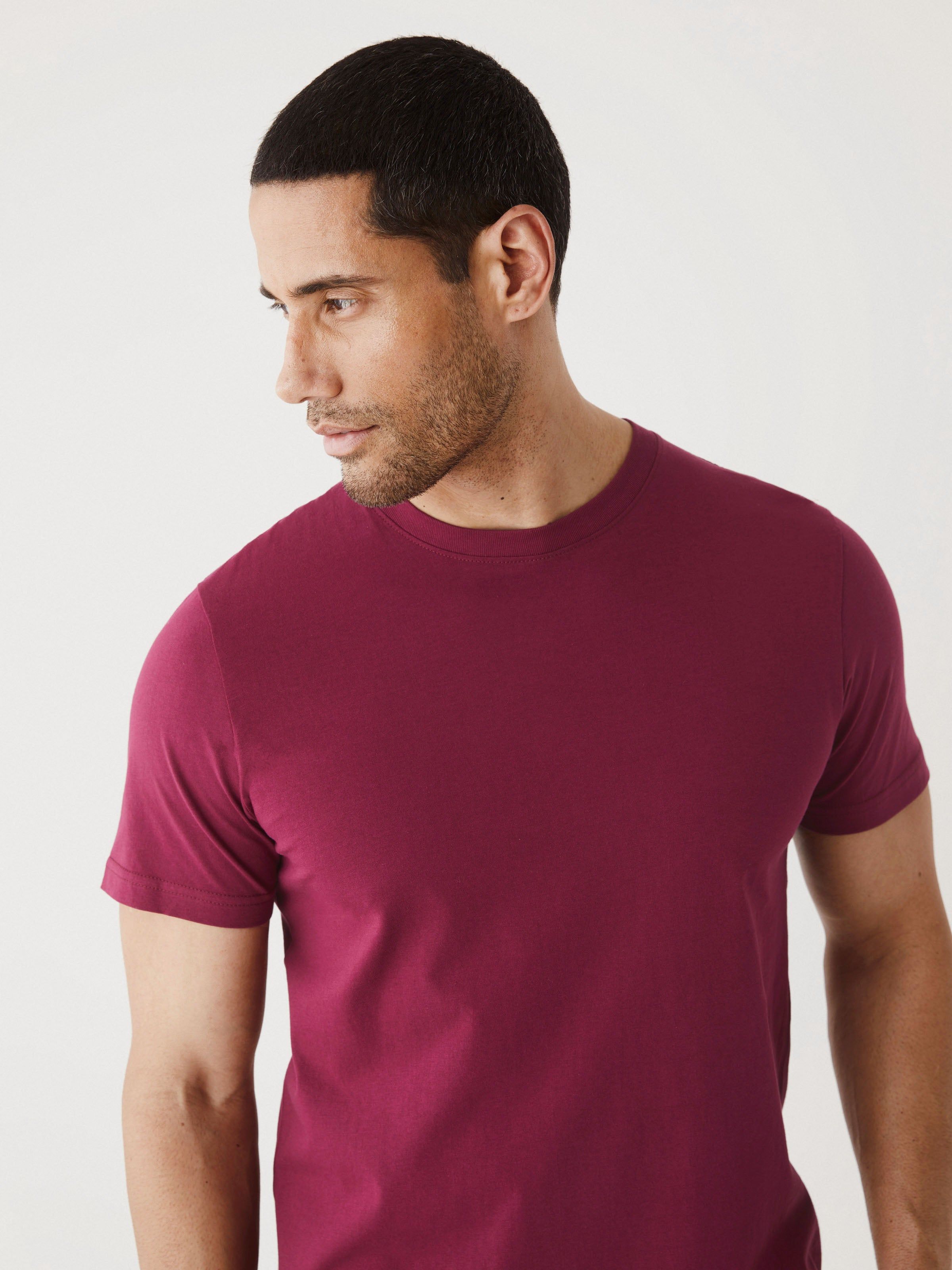 The Slim Fit Essential T-Shirt in Cherry sold by Frank & Oak product image thumbnail 3