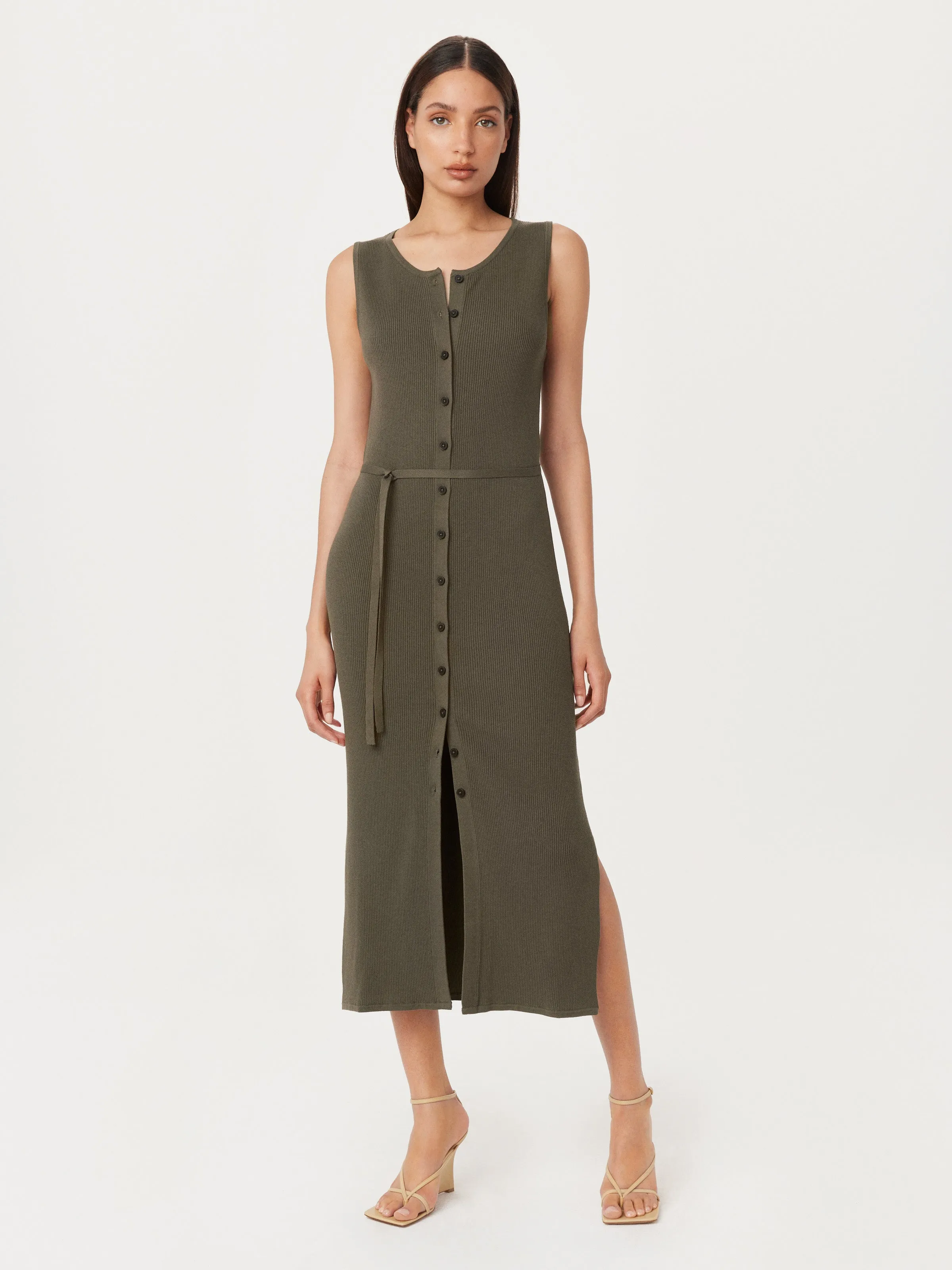The Sleeveless Sweater Dress in Green sold by Frank & Oak