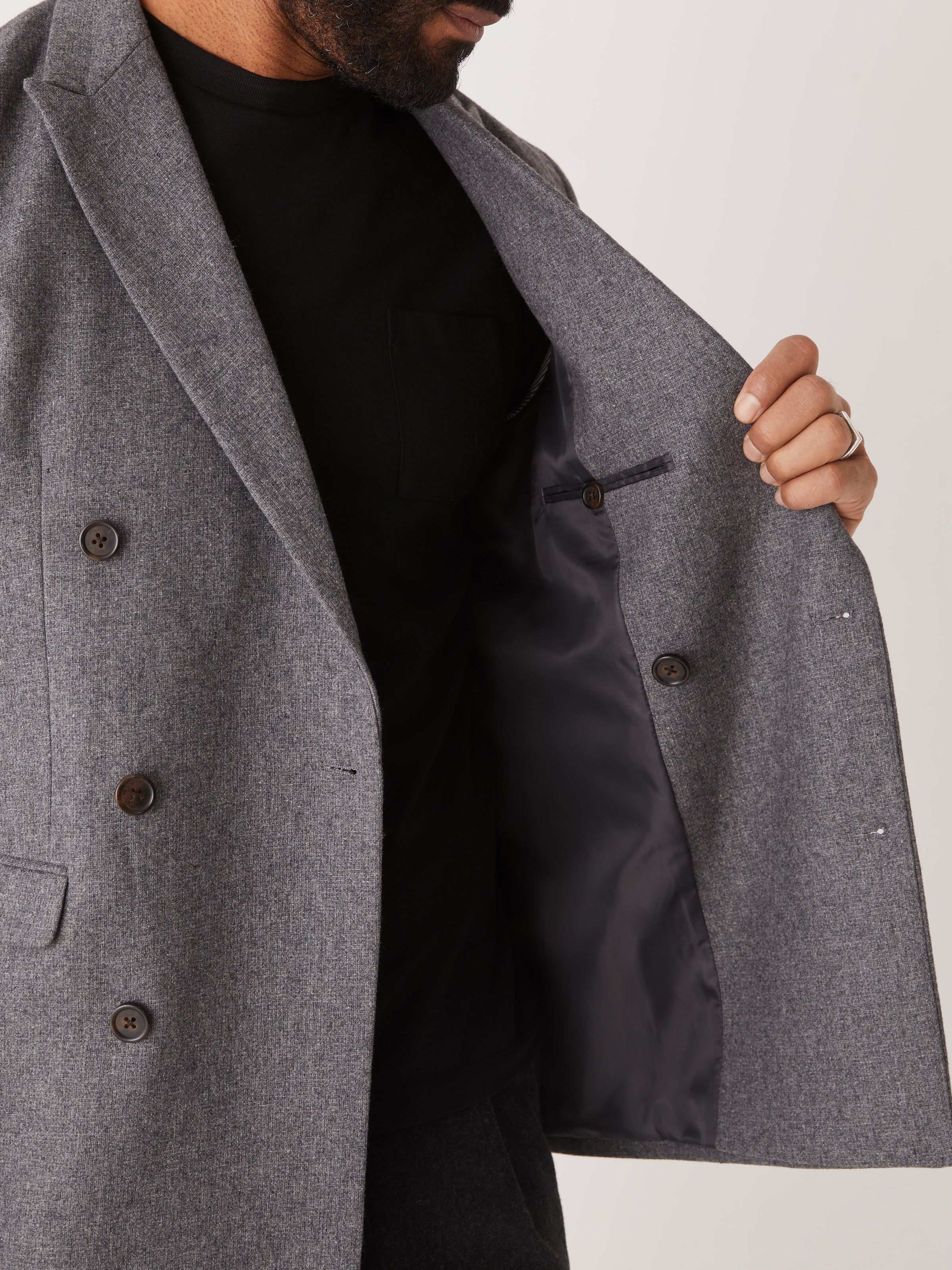 The Double Breasted Blazer in Grey sold by Frank & Oak product image thumbnail 4