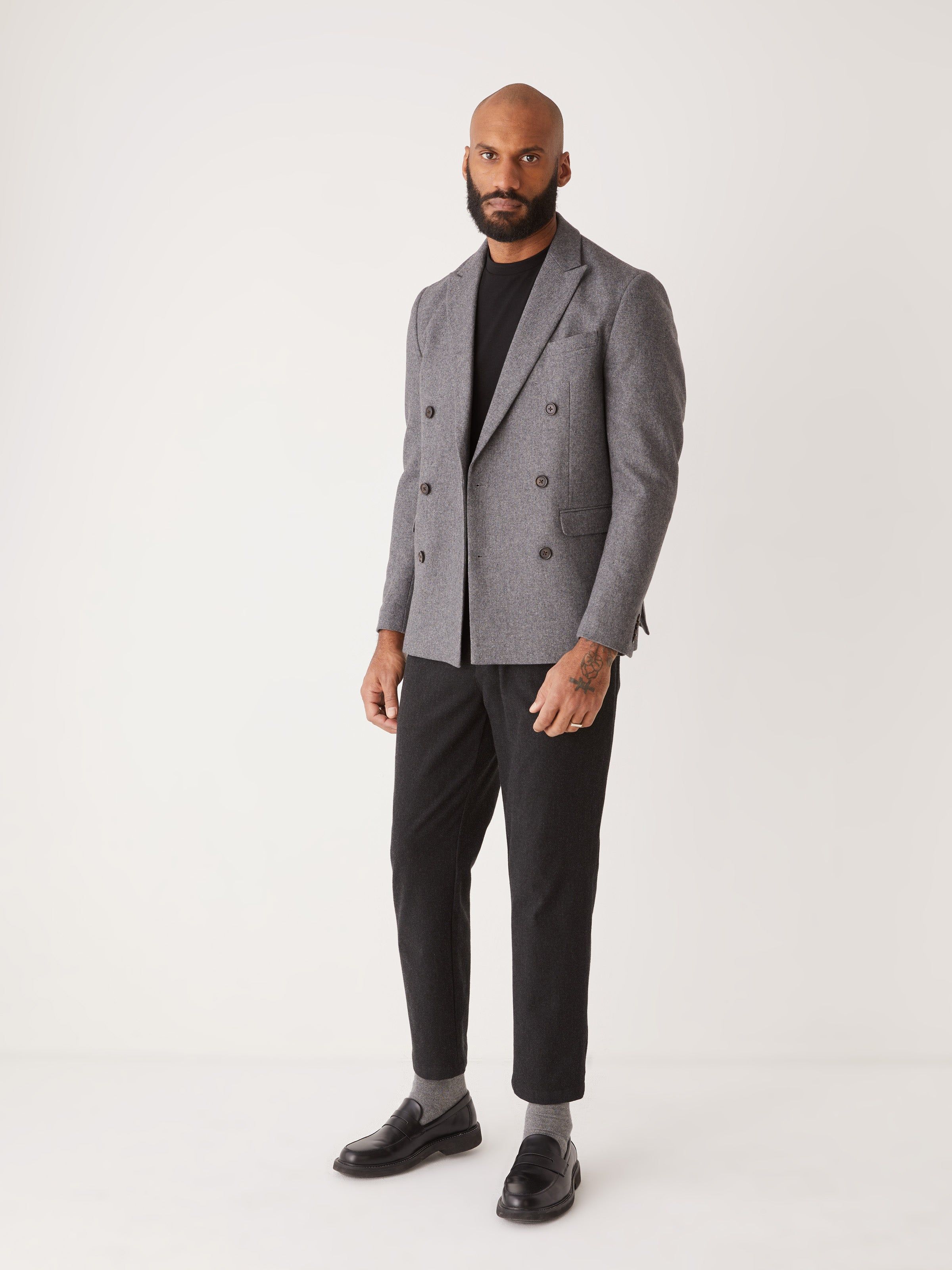 The Double Breasted Blazer in Grey sold by Frank & Oak product image thumbnail 3
