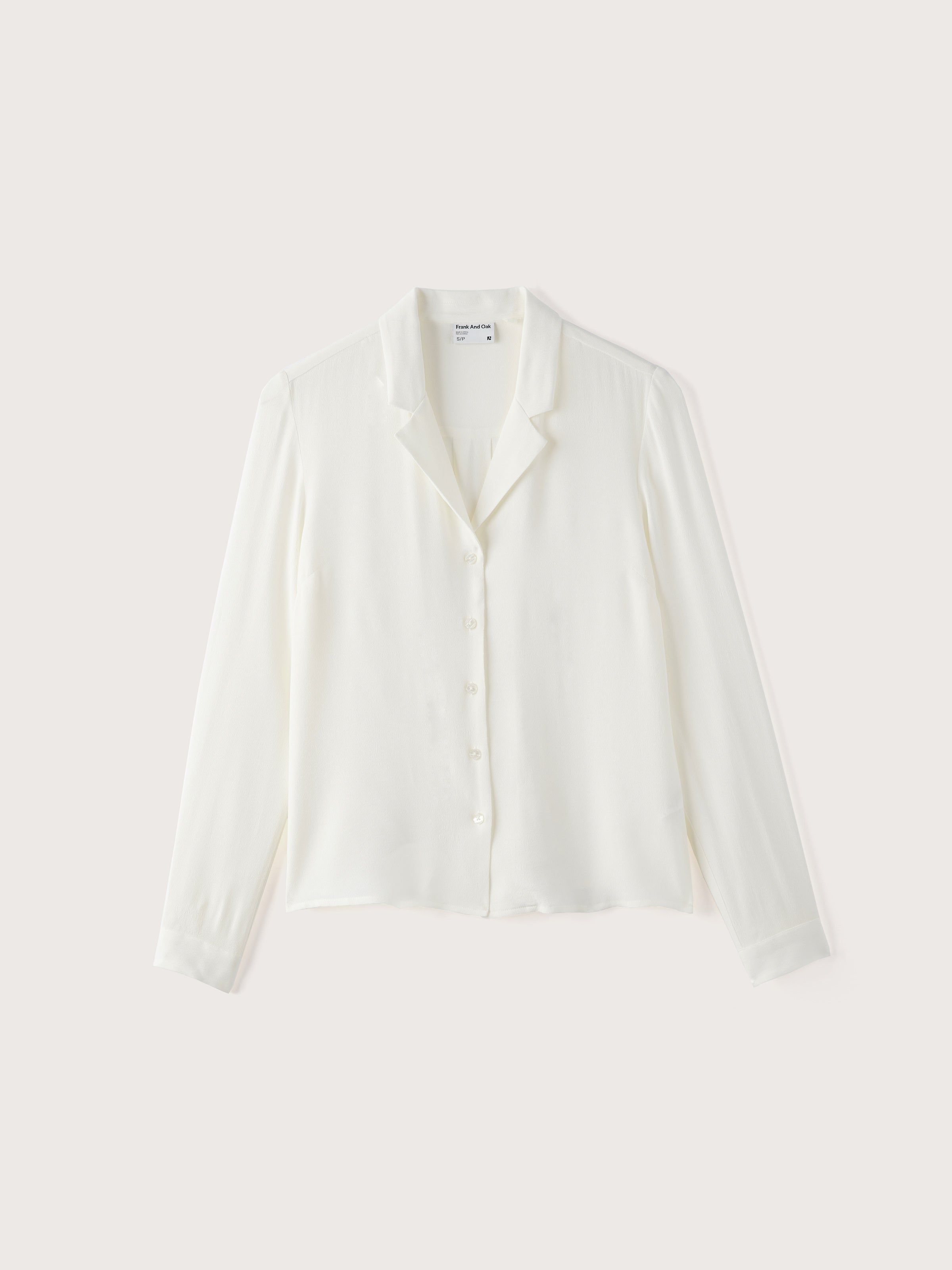 The Long Sleeve Camp Collar Blouse in White sold by Frank & Oak product image thumbnail 4