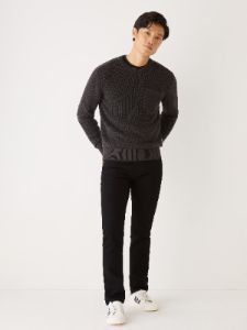 The Crewneck Utility Sweater in Dark Grey sold by Frank & Oak