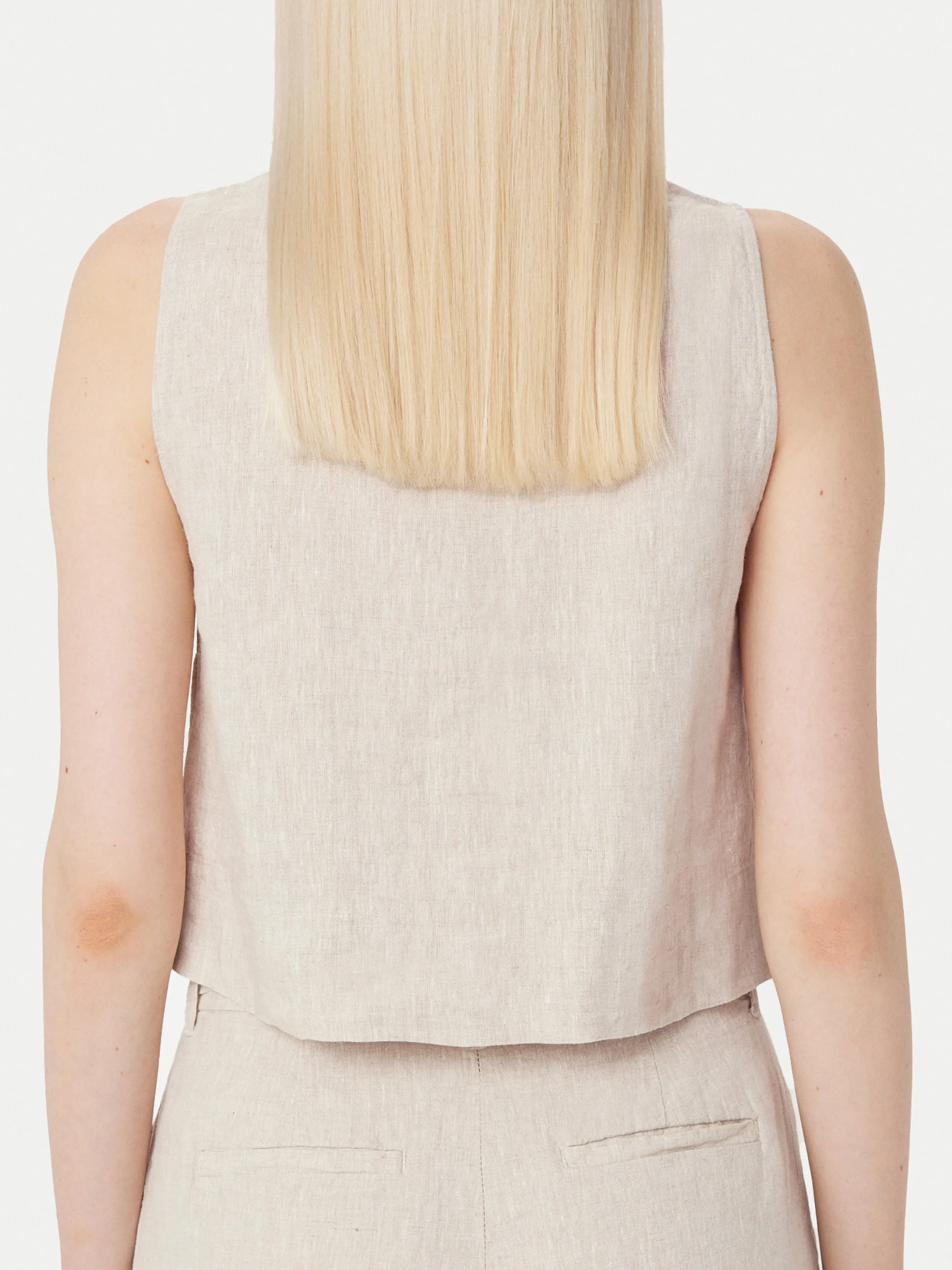 The Shell Linen Top in Light Beige sold by Frank & Oak product image thumbnail 4
