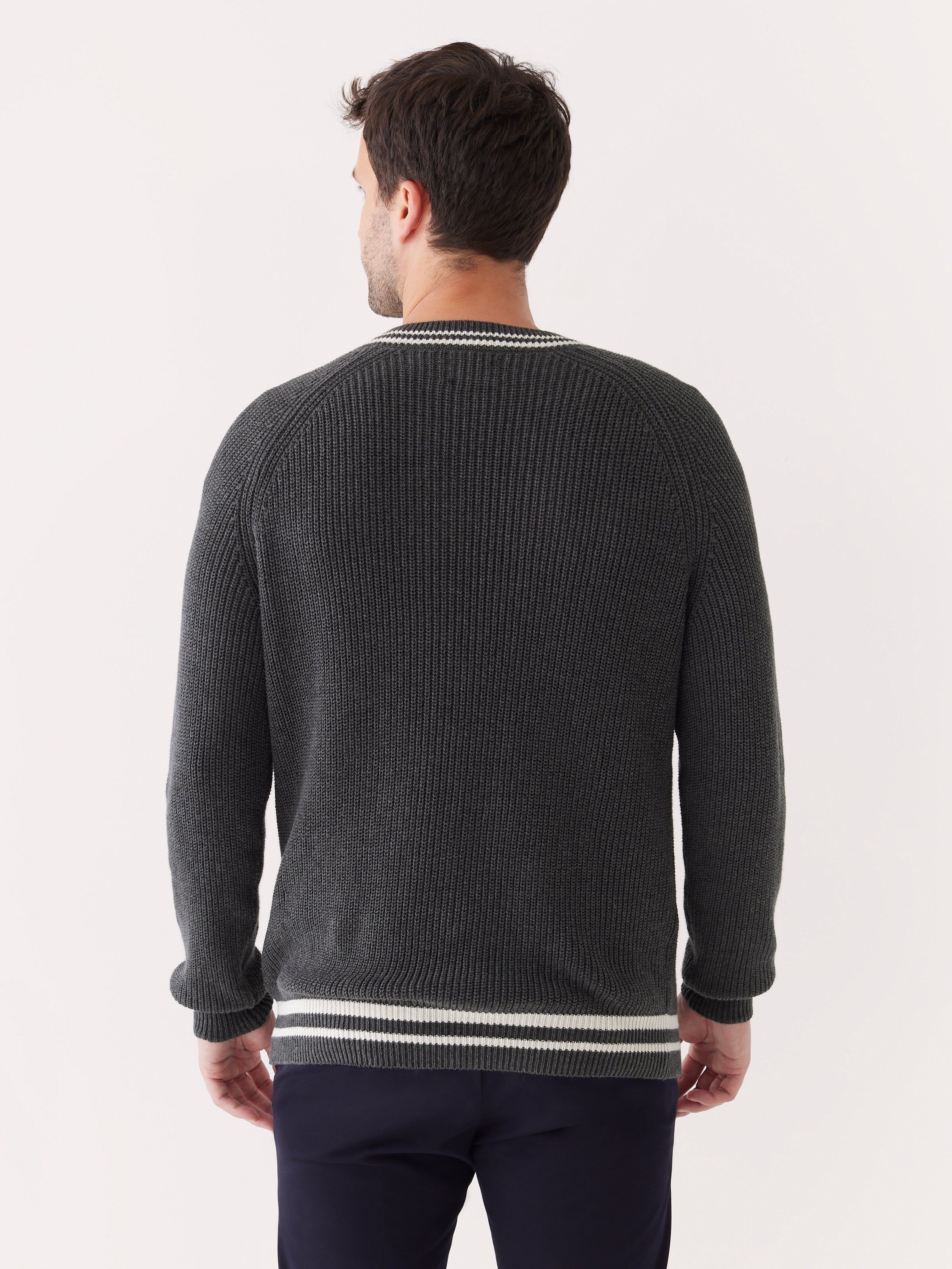 The Ribbed V Neck Sweater in Shadow Black sold by Frank & Oak product image thumbnail 3