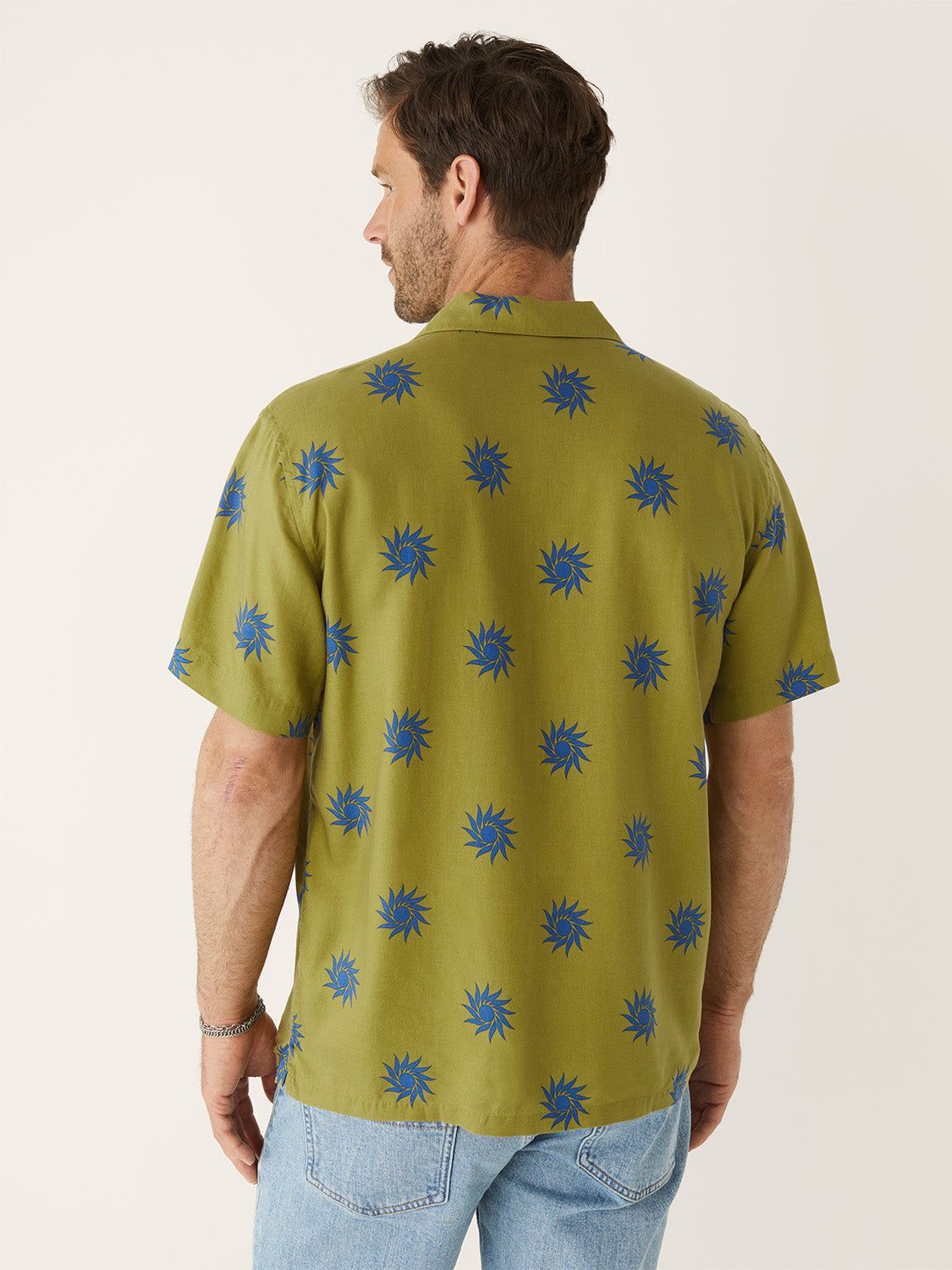 The Sun Print Camp Collar in Khaki Green sold by Frank & Oak product image thumbnail 3