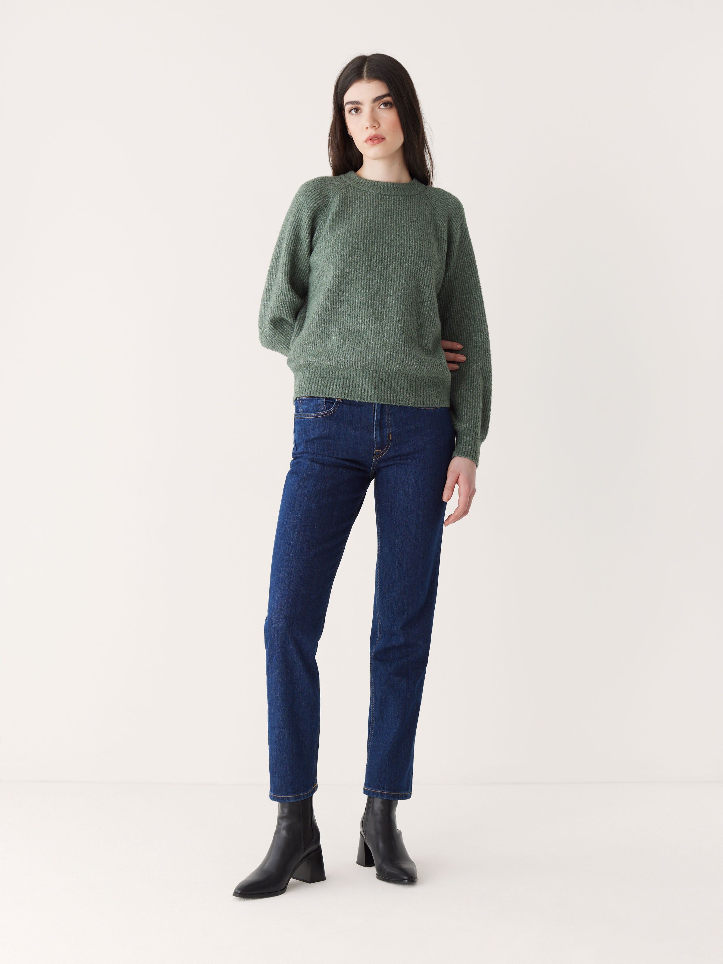 The Seawool® Crewneck Sweater in Evergreen sold by Frank & Oak product image thumbnail 2
