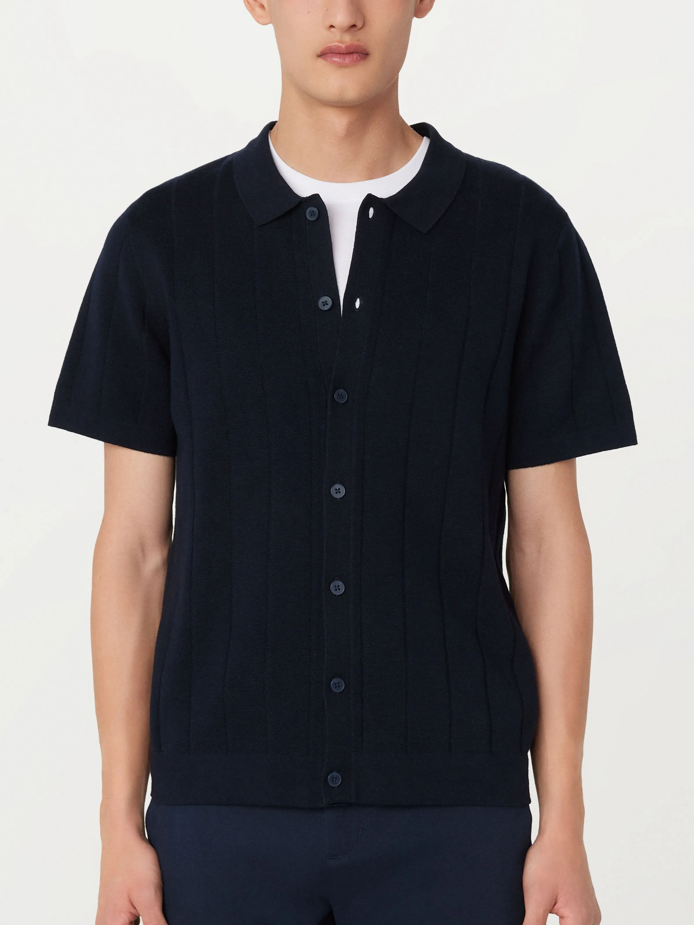 The Knit Button Up Polo in Green sold by Frank & Oak product image thumbnail 3