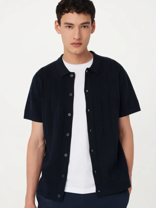 The Knit Button Up Polo in Green sold by Frank & Oak