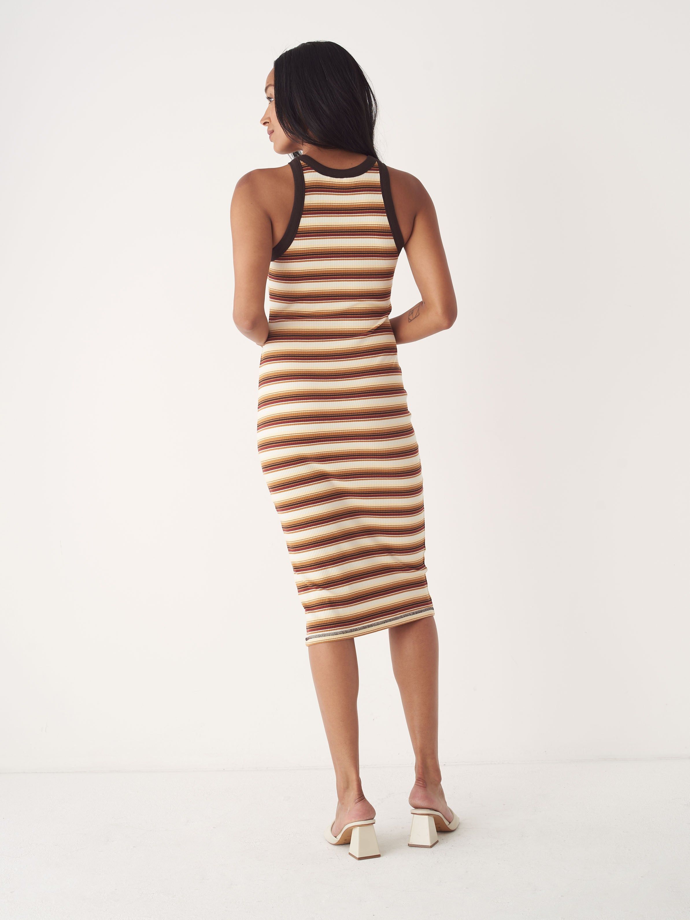 The Striped Tank Dress in Terra-Cotta sold by Frank & Oak product image thumbnail 3