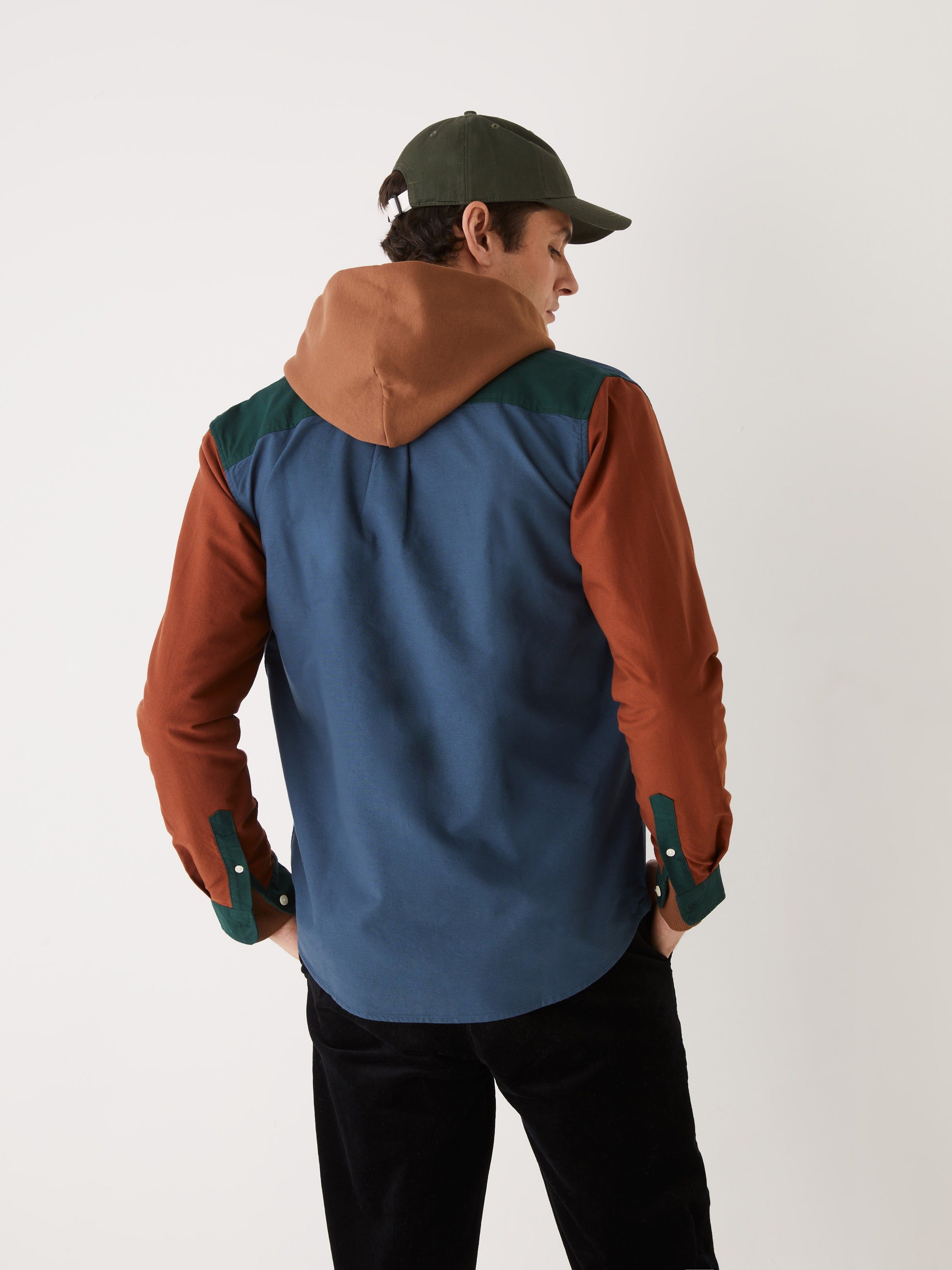 The Colour Block Jasper Oxford Shirt in Dark Blue sold by Frank & Oak product image thumbnail 4