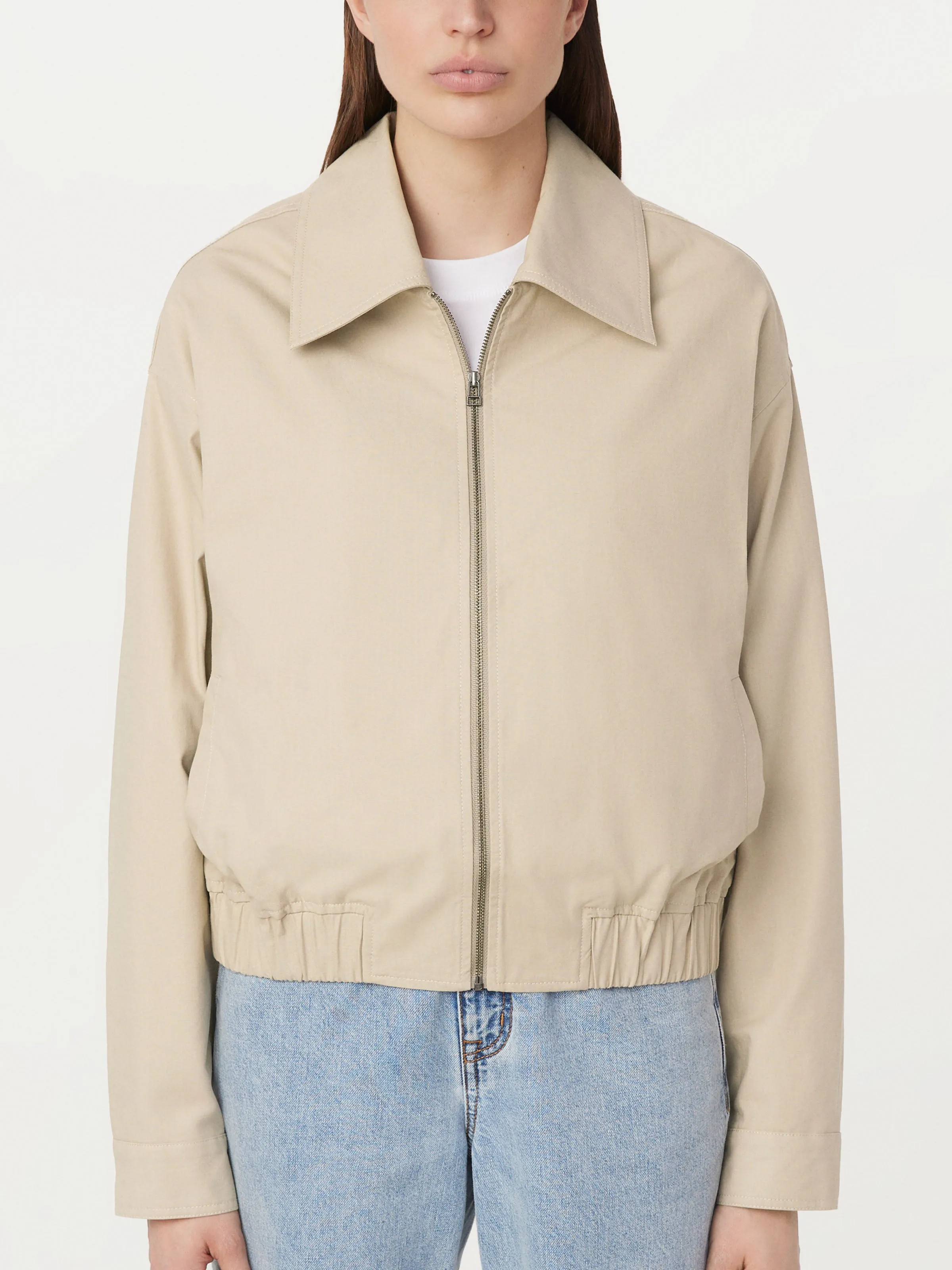 The Zip Up Bomber Jacket in Light Beige sold by Frank & Oak product image thumbnail 4
