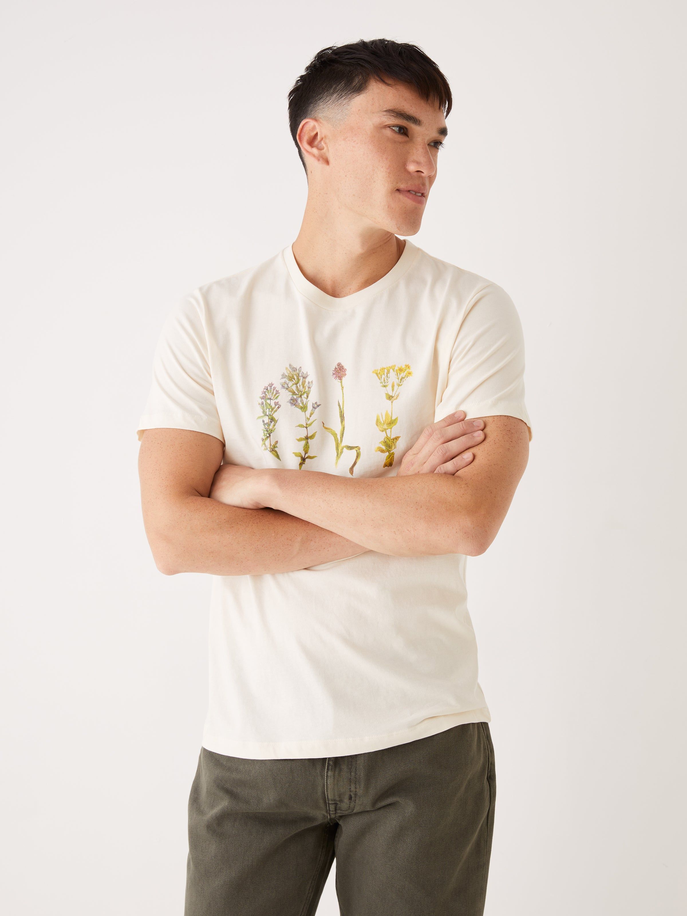 The Floral Print T-Shirt in White sold by Frank & Oak