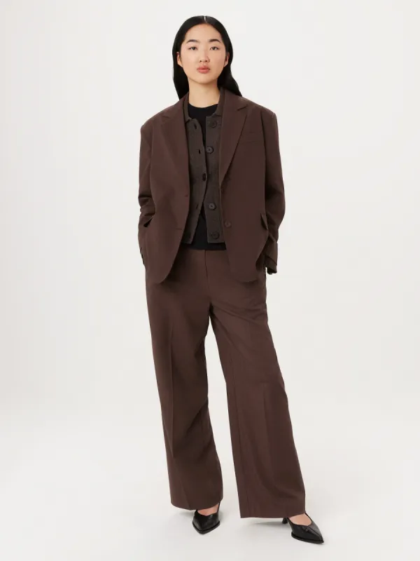 The Emma Ultra Wide Leg Pant in Dark Roast sold by Frank & Oak