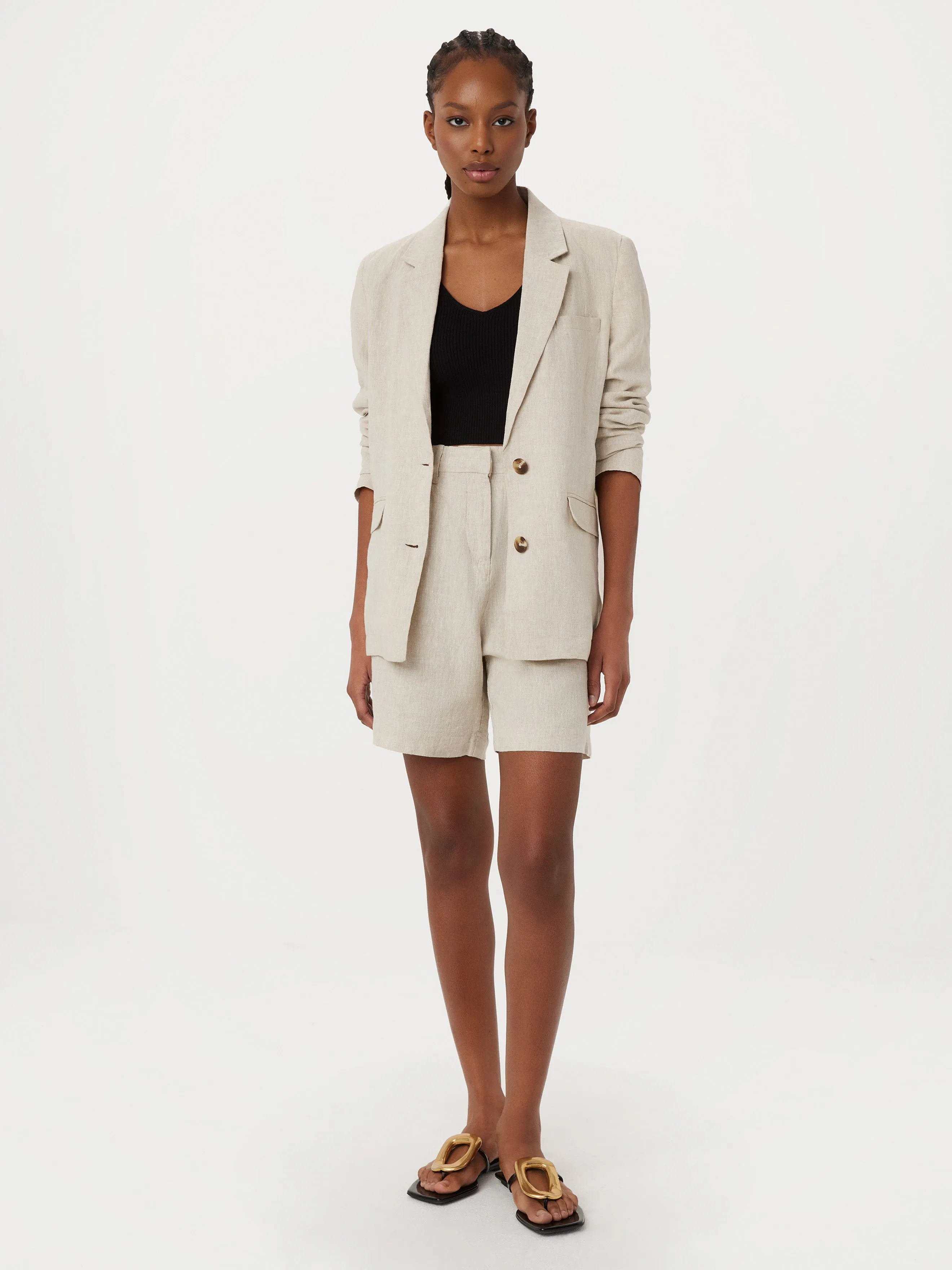 The Relaxed Linen Blazer in Light Beige sold by Frank & Oak product image thumbnail 2
