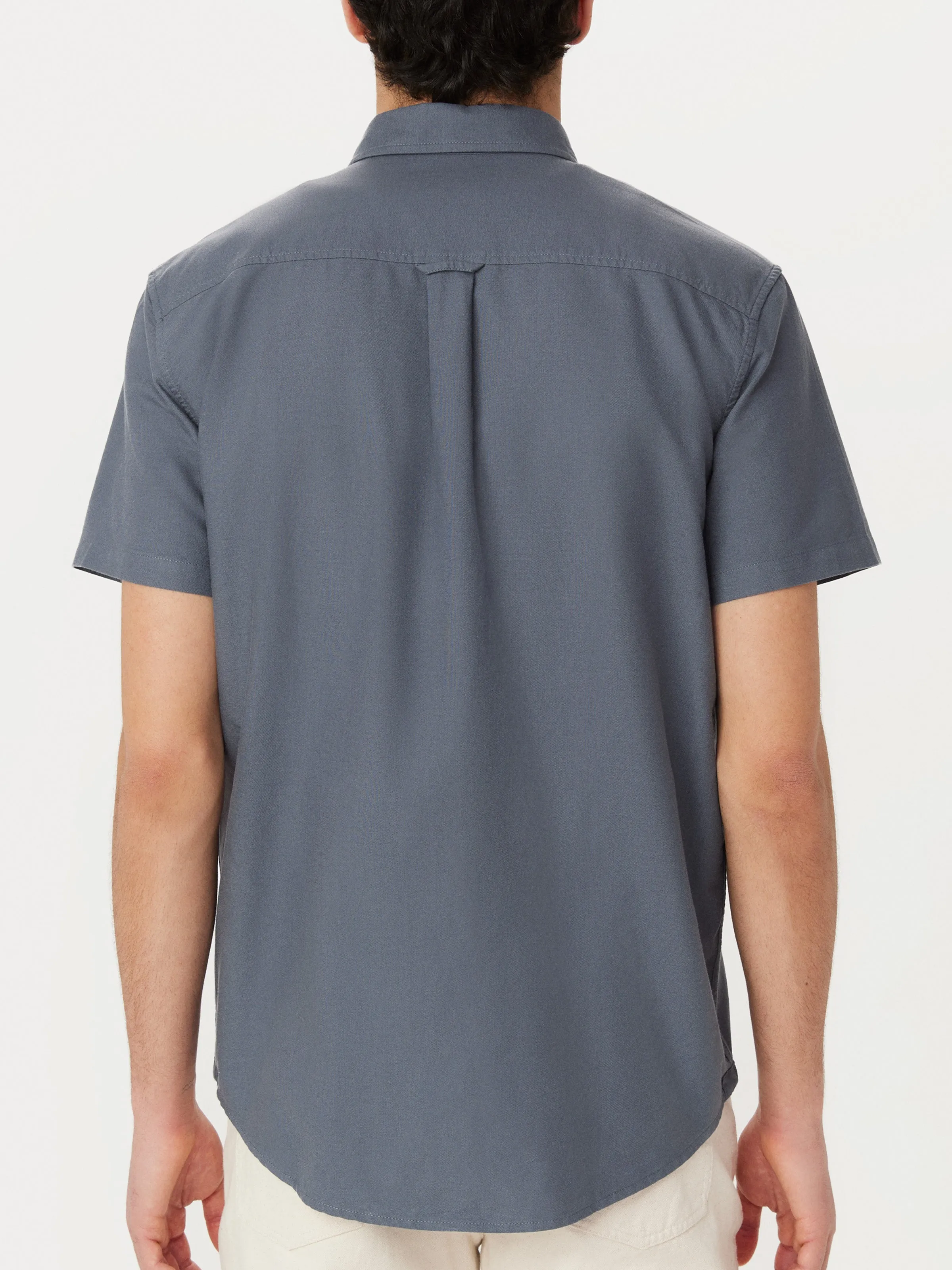 The Jasper Short Sleeve Oxford Shirt in Storm Blue sold by Frank & Oak product image thumbnail 4