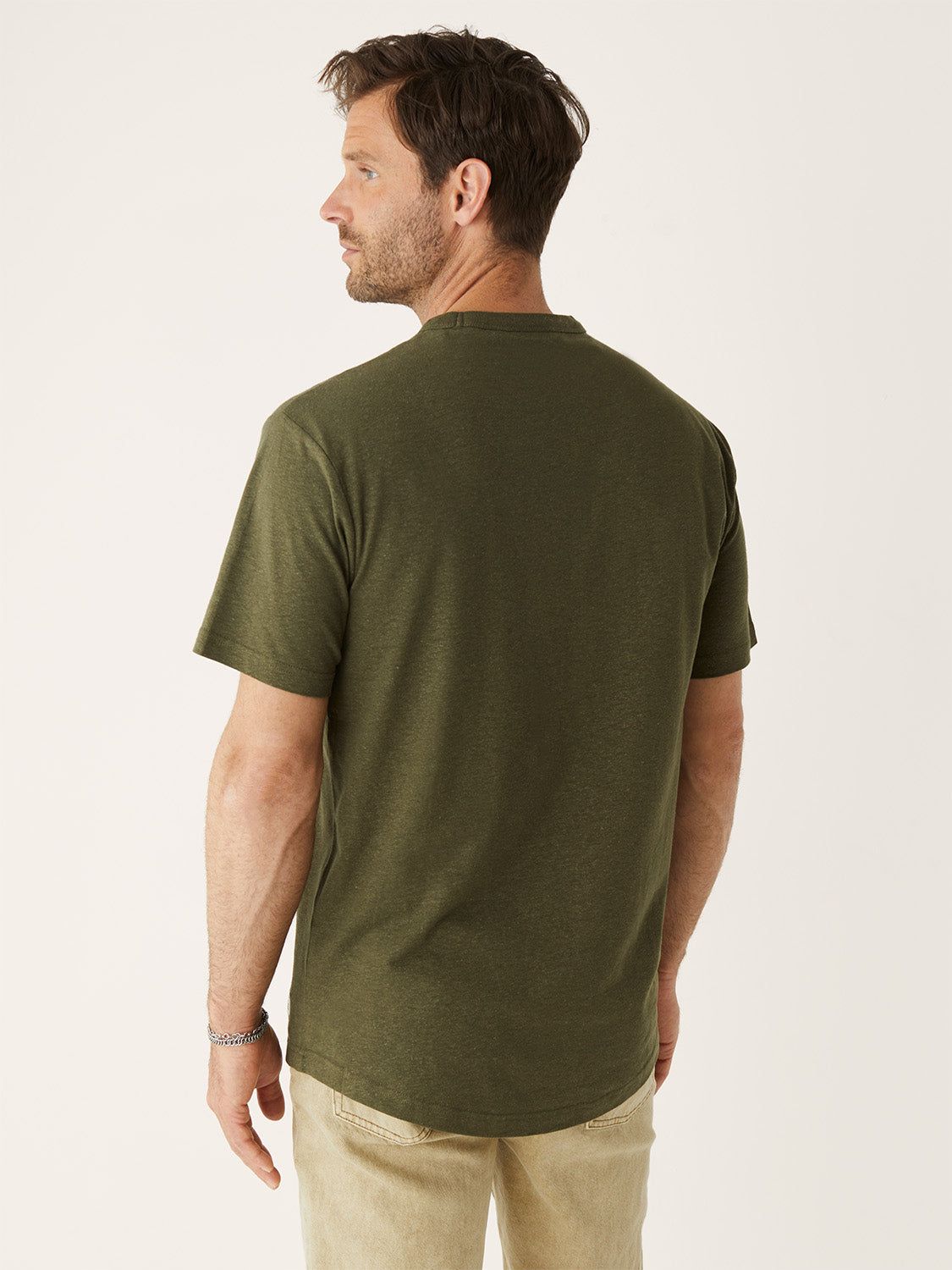 The Arc Hemp T-Shirt in Dark Olive sold by Frank & Oak product image thumbnail 3