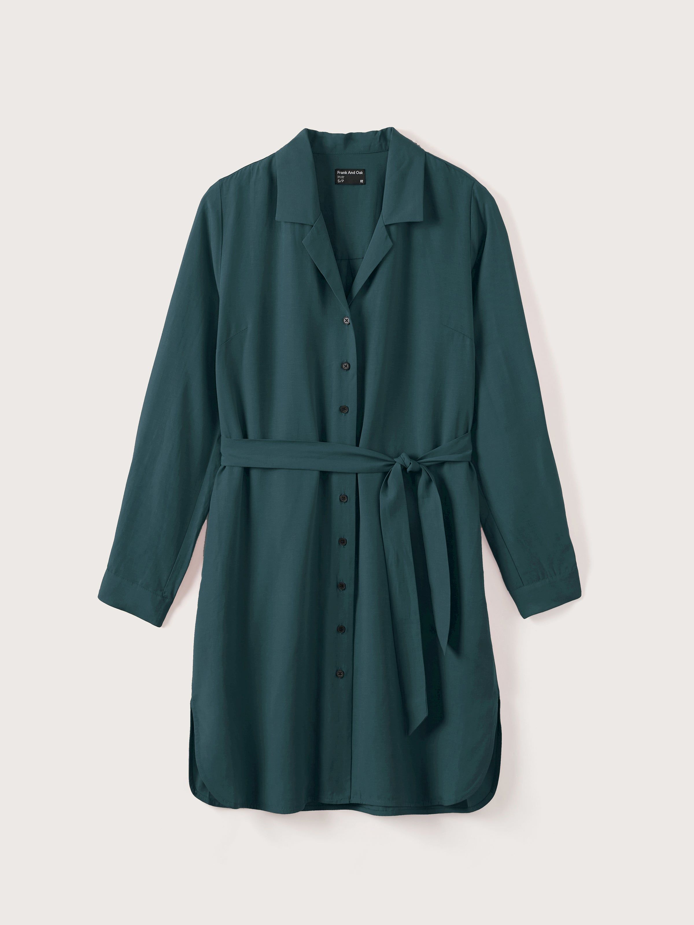The Belted Shirt Dress in Dark Green sold by Frank & Oak product image thumbnail 4