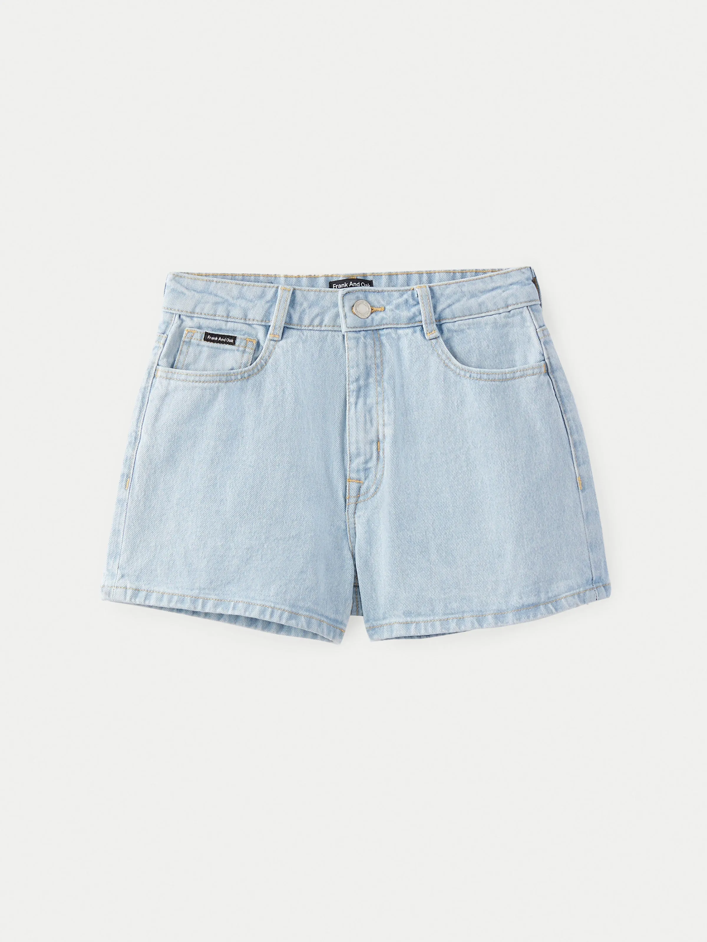 The Stevie Tapered Denim Short in Bleached Blue sold by Frank & Oak product image thumbnail 5