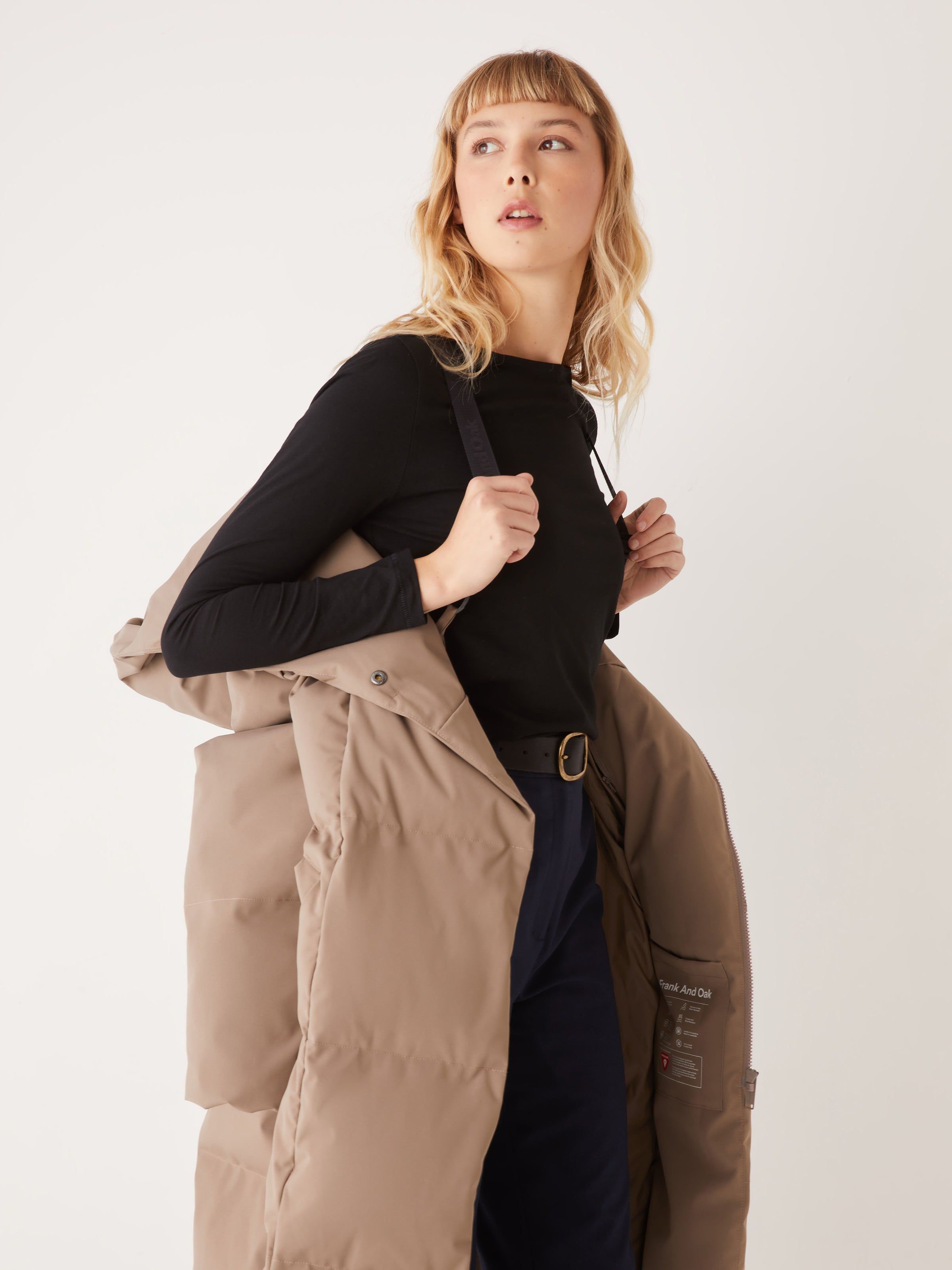 The Hygge Puffer Coat in Walnut sold by Frank & Oak product image thumbnail 6