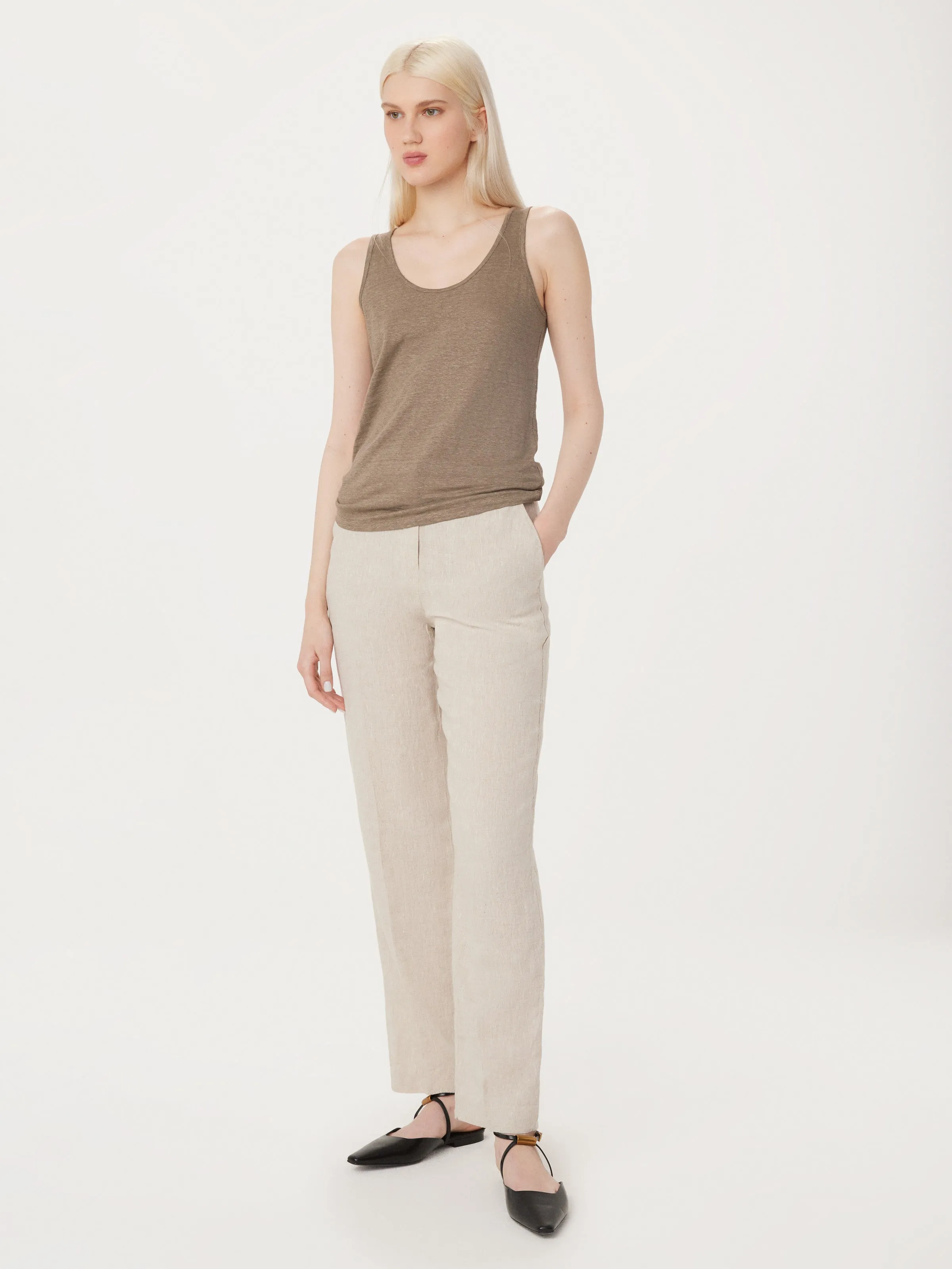 The Linen Tank in Taupe sold by Frank & Oak product image thumbnail 2