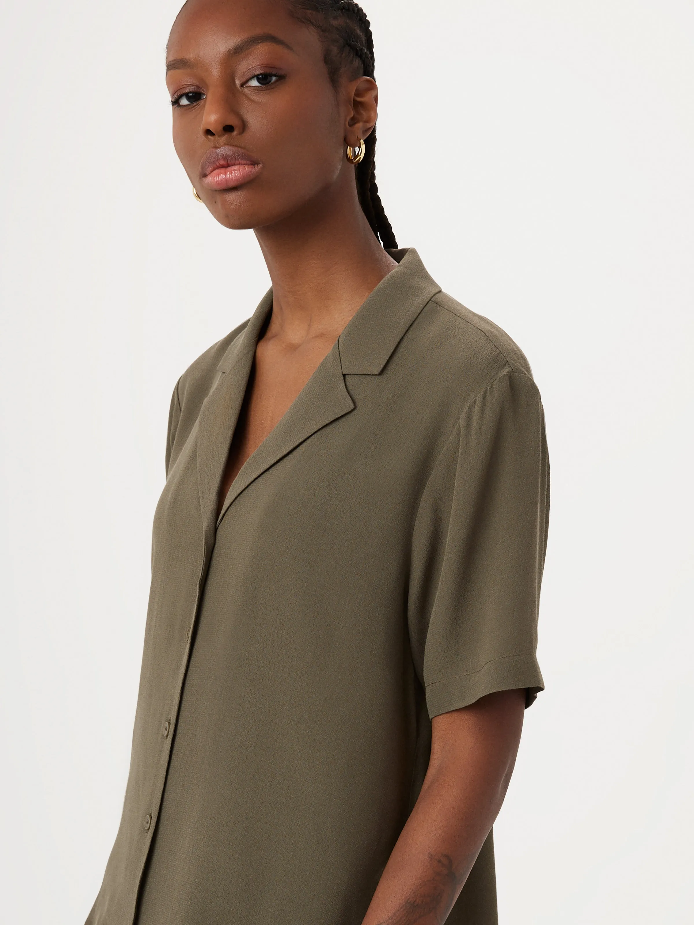 The Camp Collar Blouse in Dark Khaki sold by Frank & Oak product image thumbnail 4