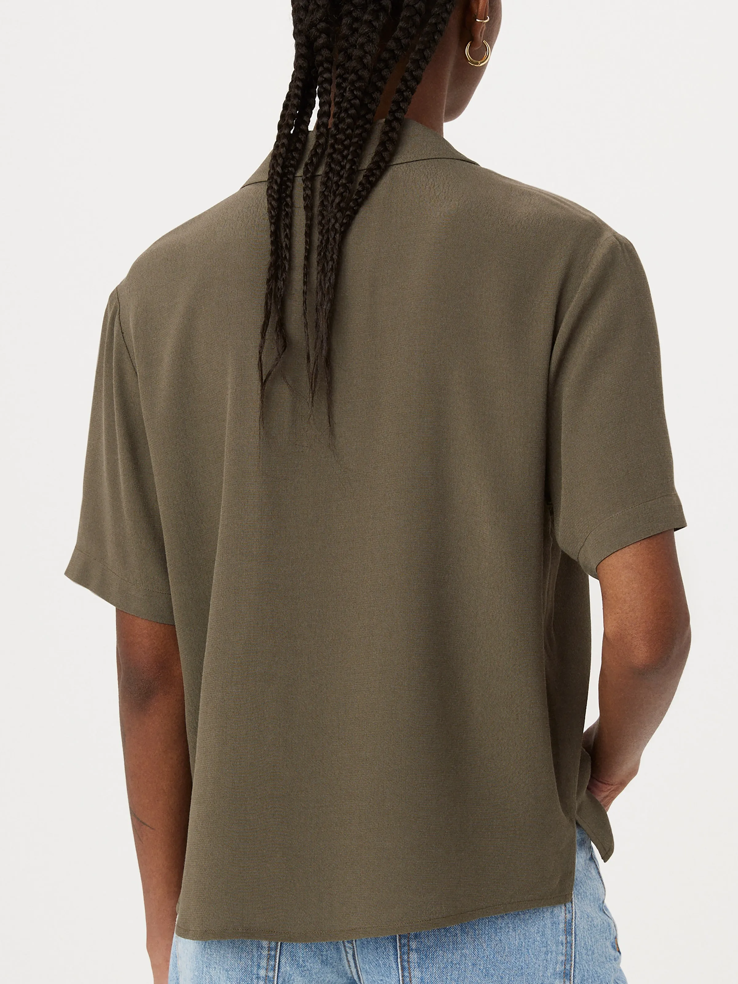 The Camp Collar Blouse in Dark Khaki sold by Frank & Oak product image thumbnail 3