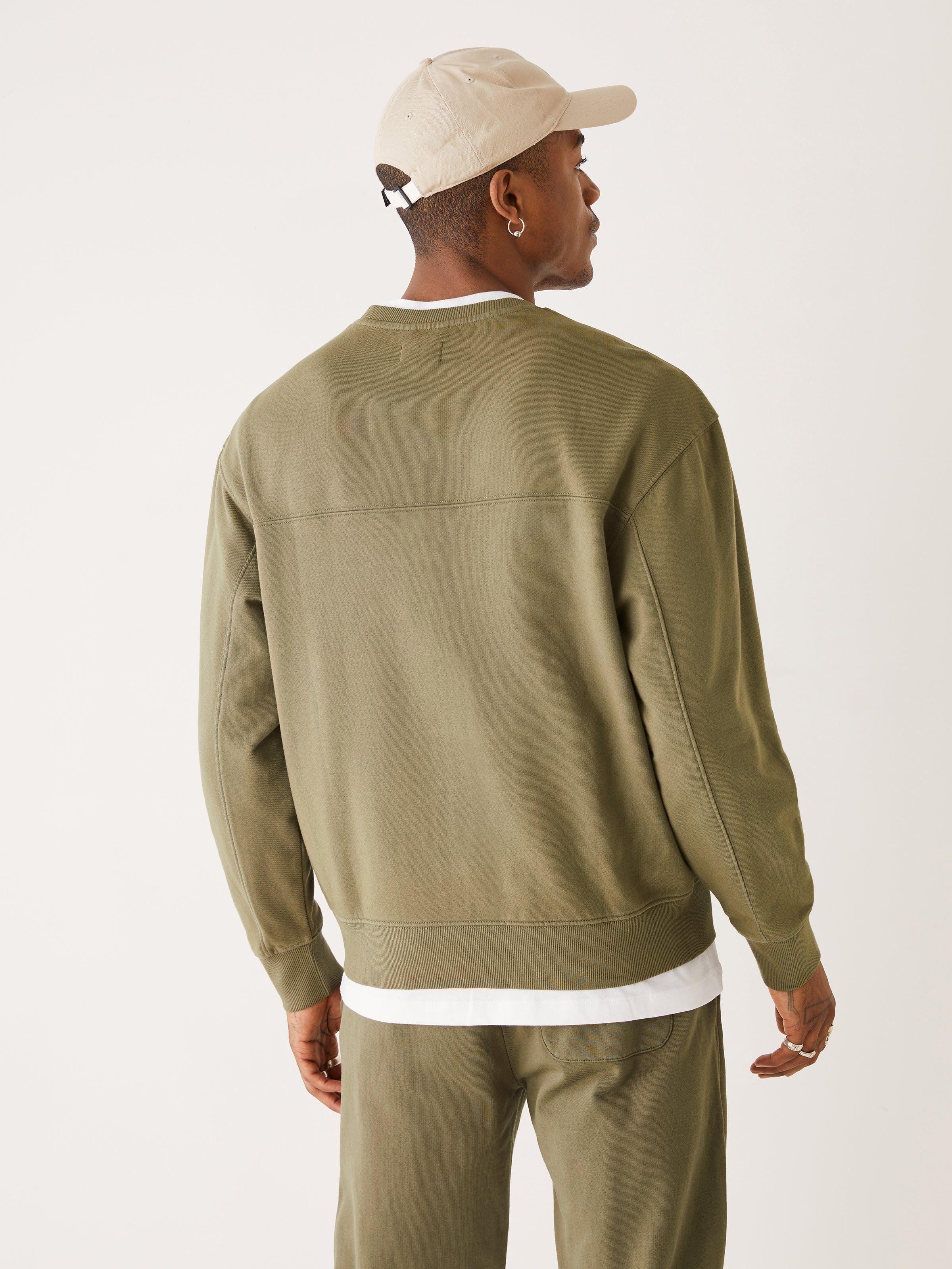 The Washed Crewneck Sweatshirt in Dark Olive sold by Frank & Oak product image thumbnail 4
