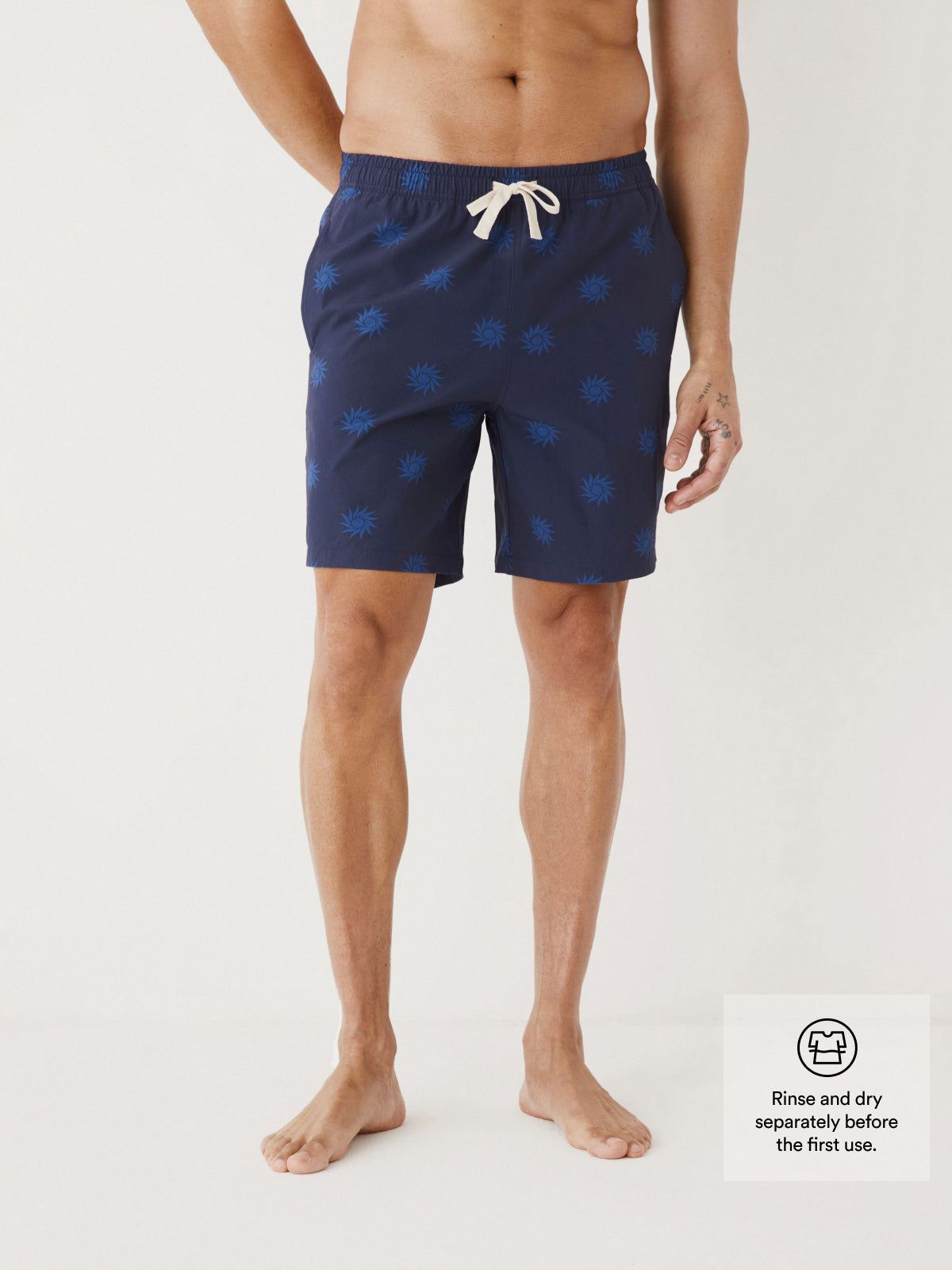 The 7in Printed Swim Short in Indigo sold by Frank & Oak product image thumbnail 2