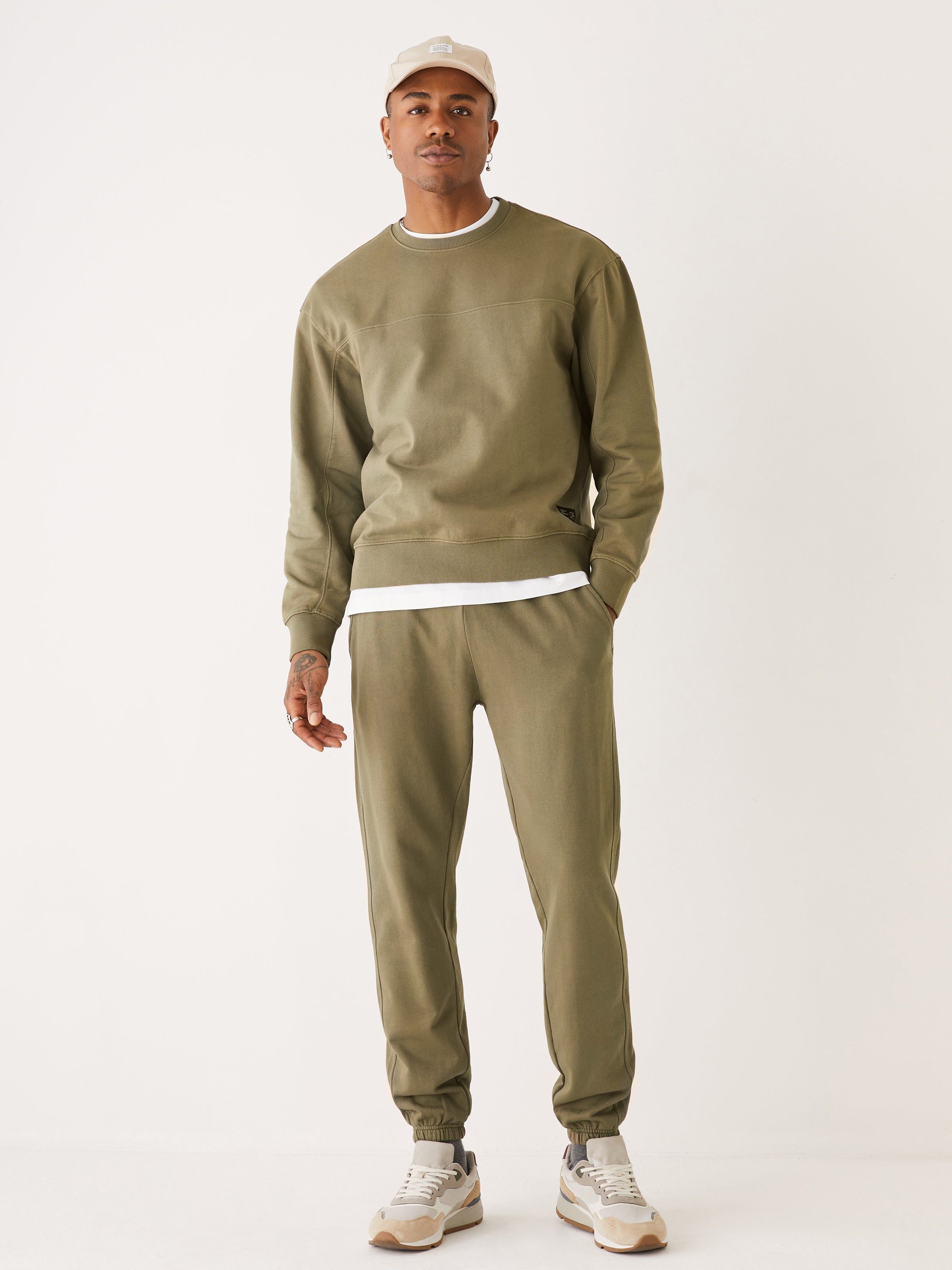 The Washed Crewneck Sweatshirt in Dark Olive sold by Frank & Oak product image thumbnail 3
