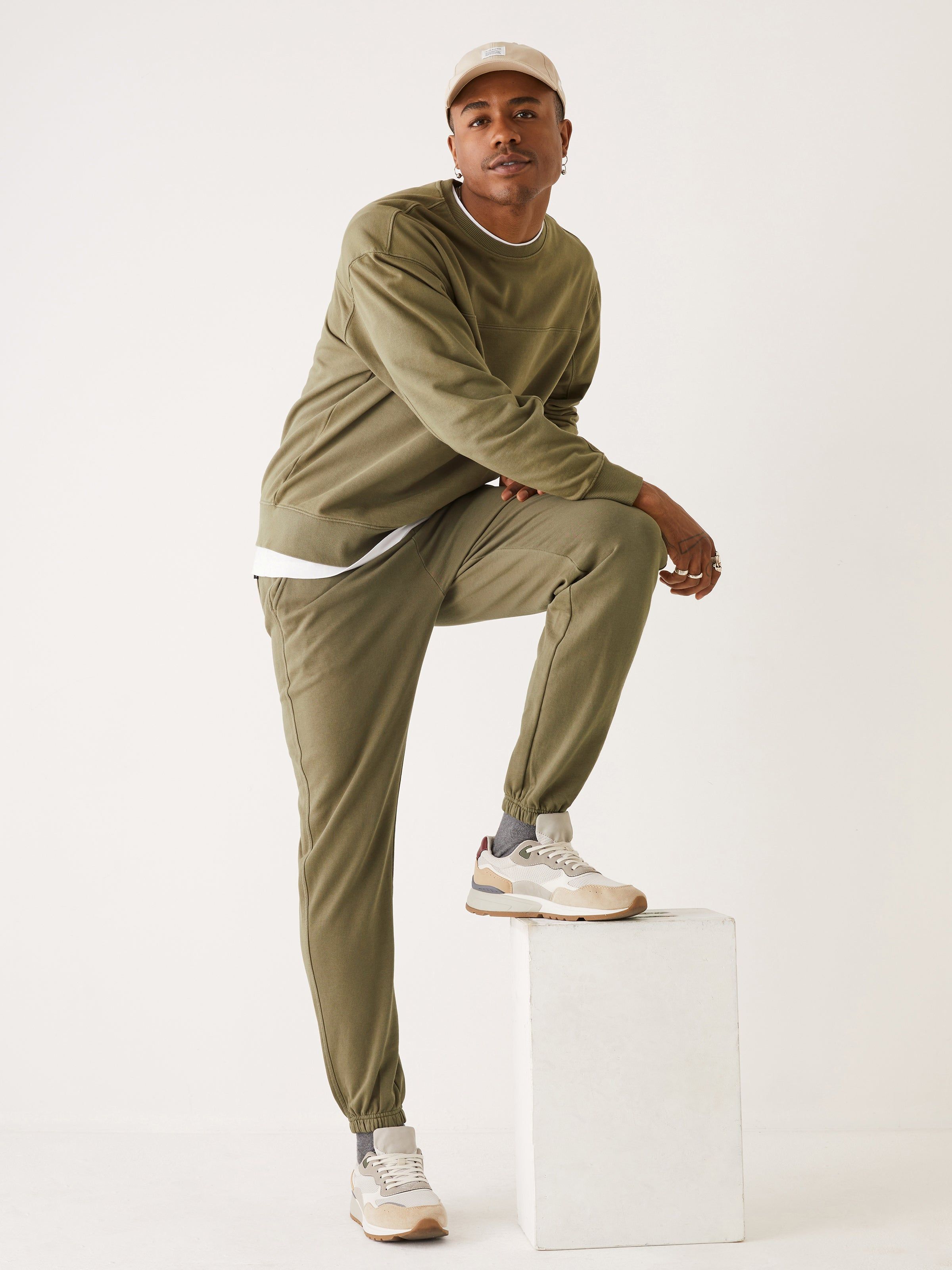 The Washed Crewneck Sweatshirt in Dark Olive sold by Frank & Oak product image thumbnail 2