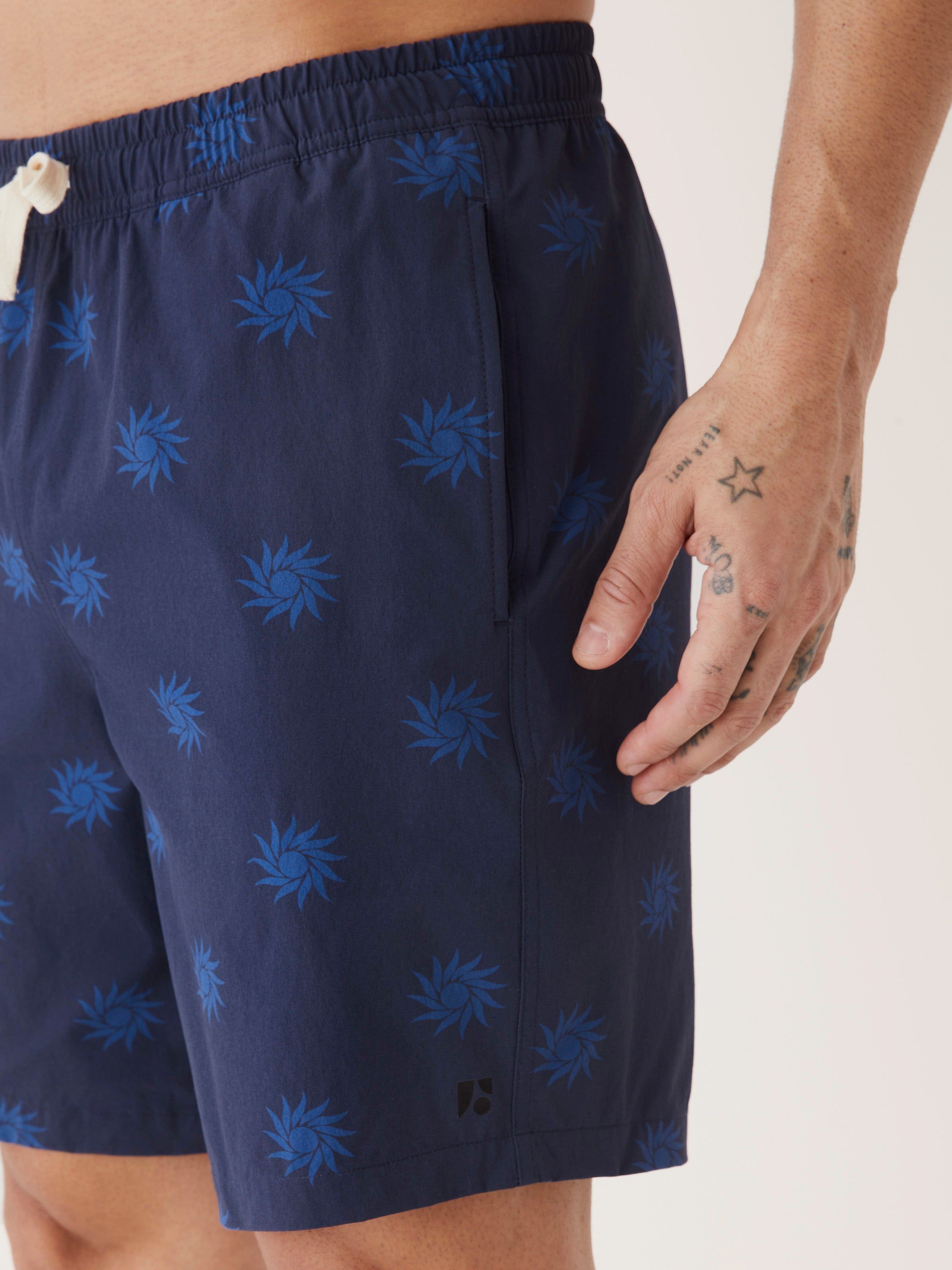 The 7in Printed Swim Short in Indigo sold by Frank & Oak product image thumbnail 4