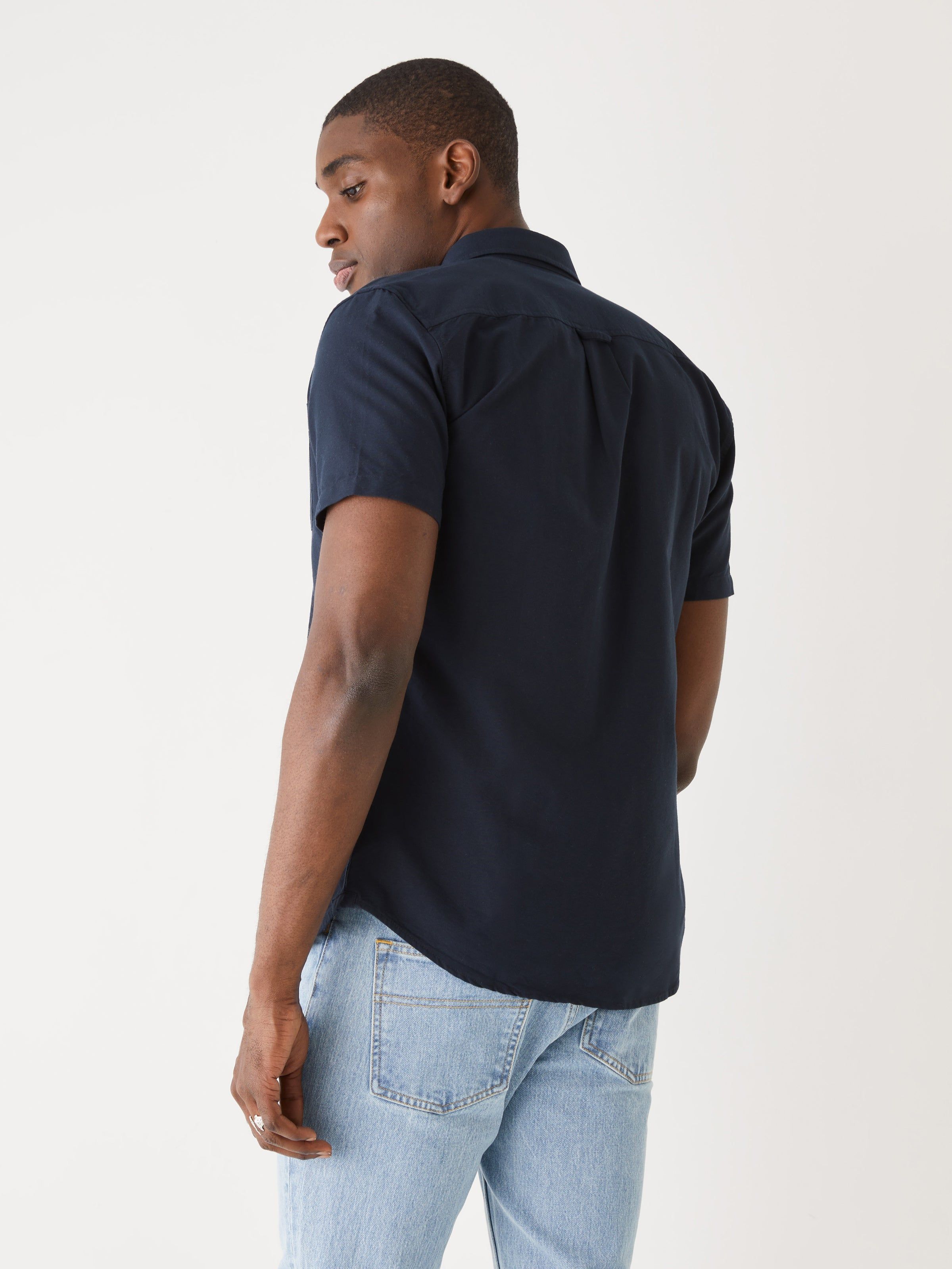 The Short-Sleeved Jasper Oxford Shirt in Deep Blue sold by Frank & Oak product image thumbnail 5