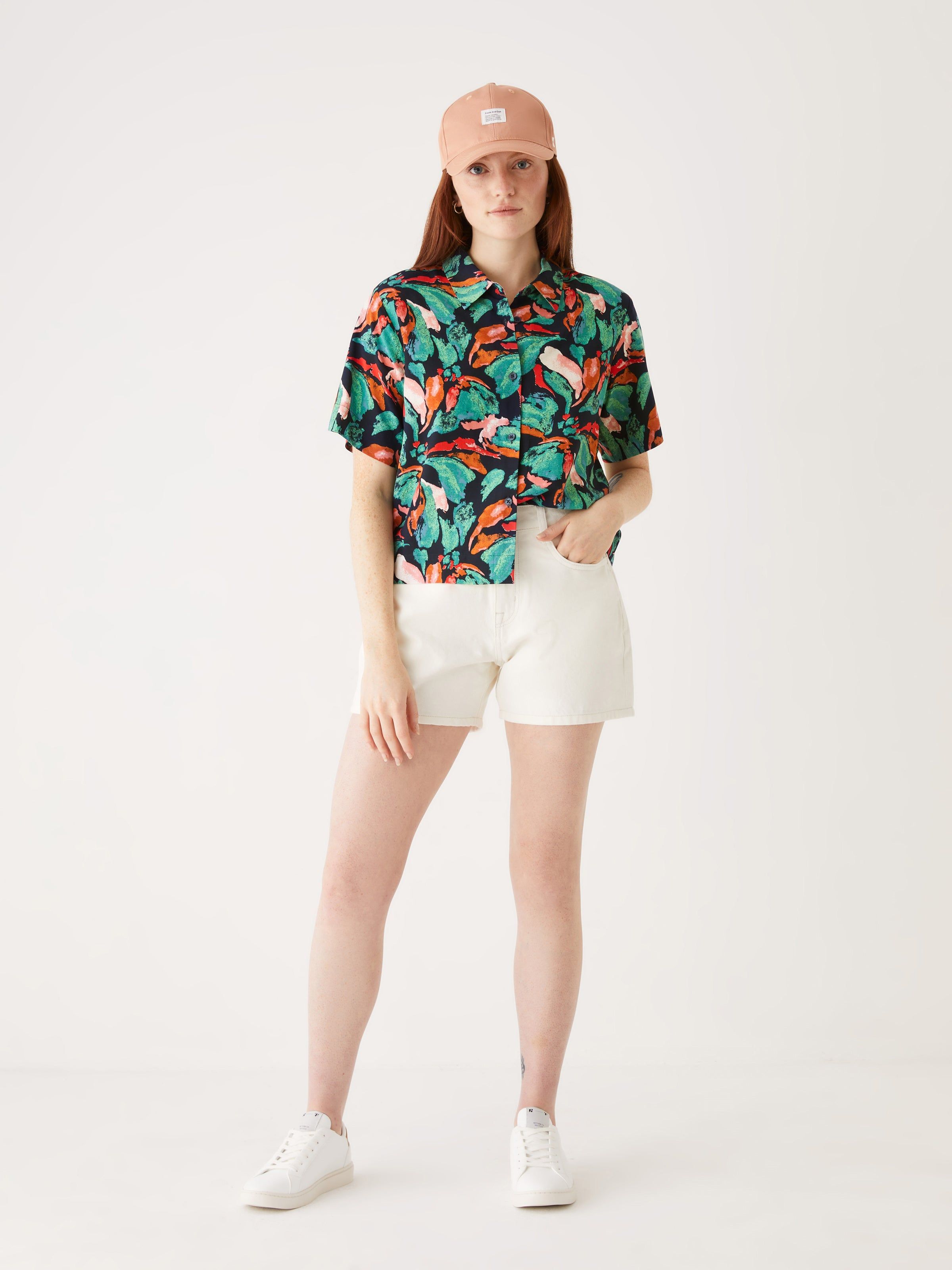 The Boxy Floral Blouse in Navy sold by Frank & Oak product image thumbnail 4