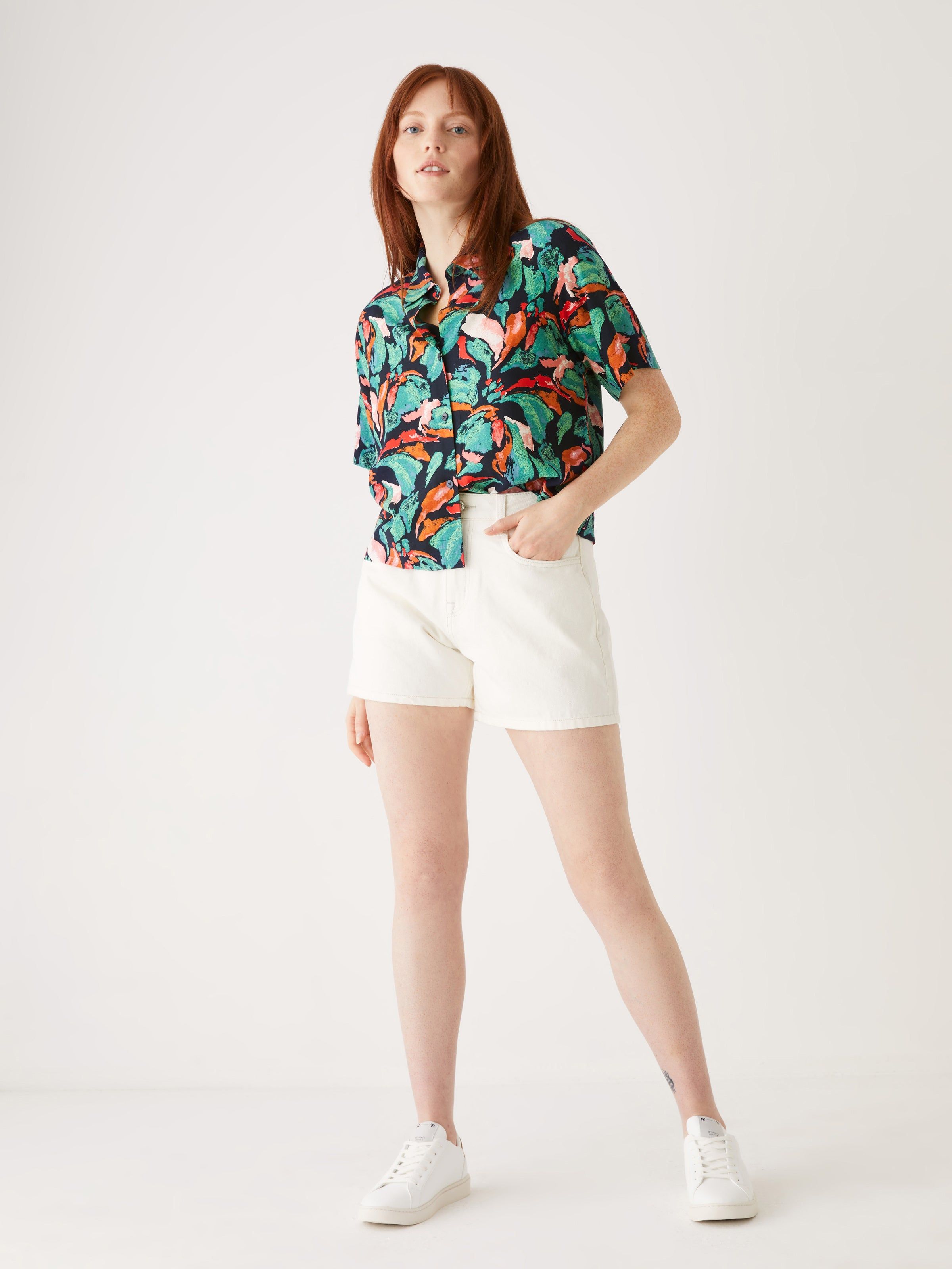 The Boxy Floral Blouse in Navy sold by Frank & Oak product image thumbnail 2
