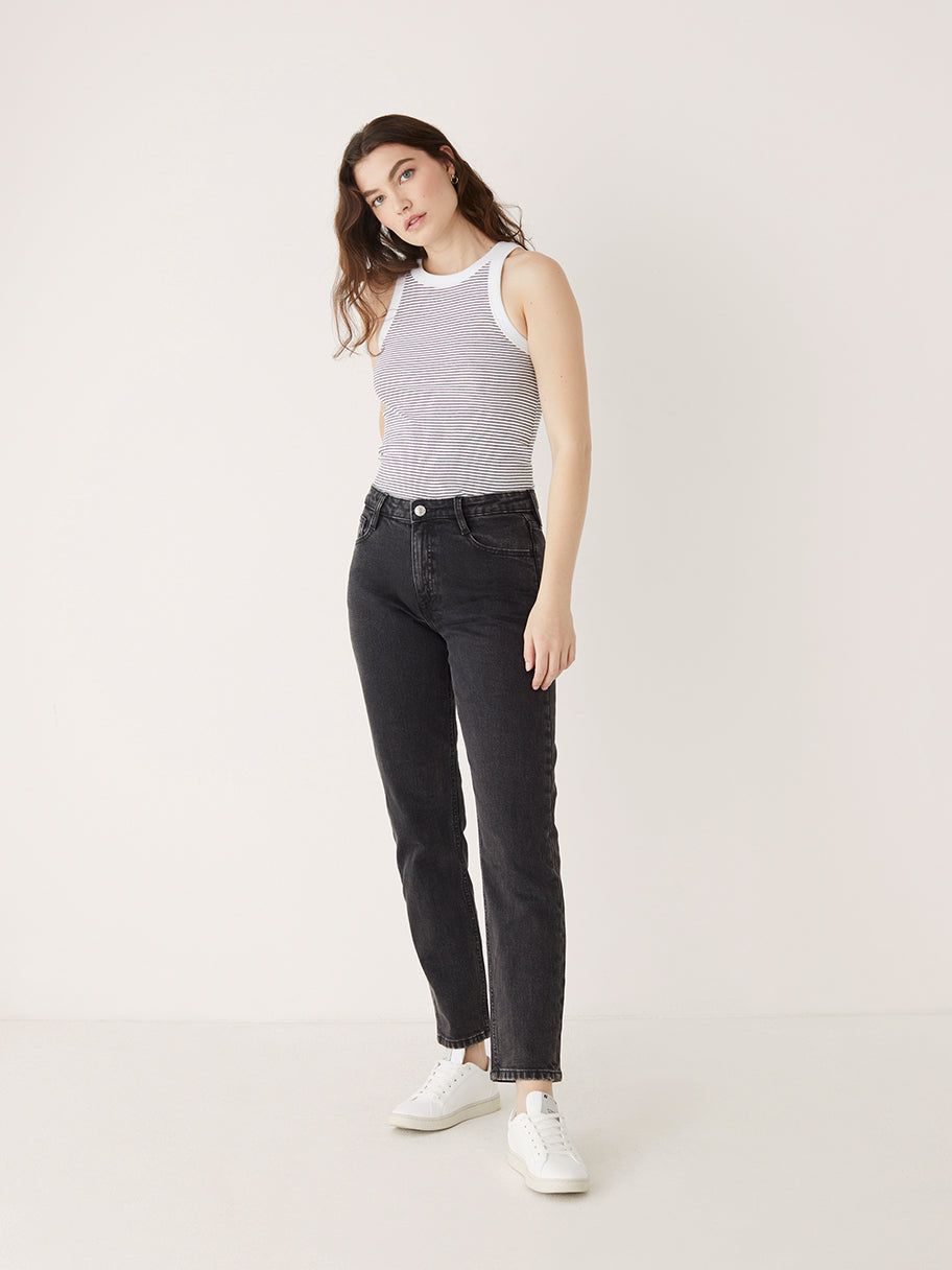 The Striped Organic Cotton Rib Tank in White sold by Frank & Oak product image thumbnail 2